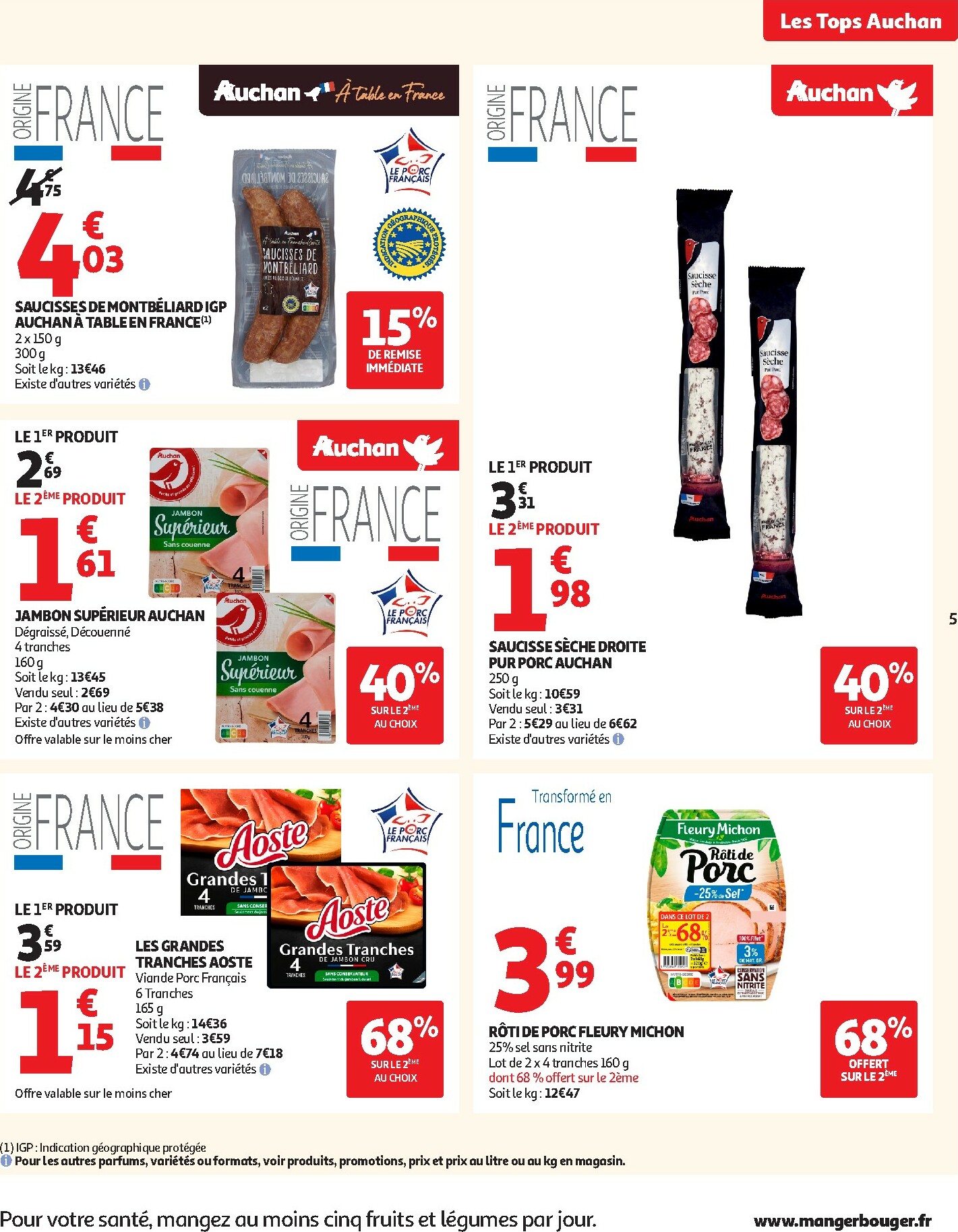 auchan - Catalogue Auchan - Des prix aussi bas, c'est le top valable du 14/10 au 26/10 - page: 5 auchan - Catalogue Auchan - Des prix aussi bas, c'est le top valable du 14/10 au 26/10 - page: 5