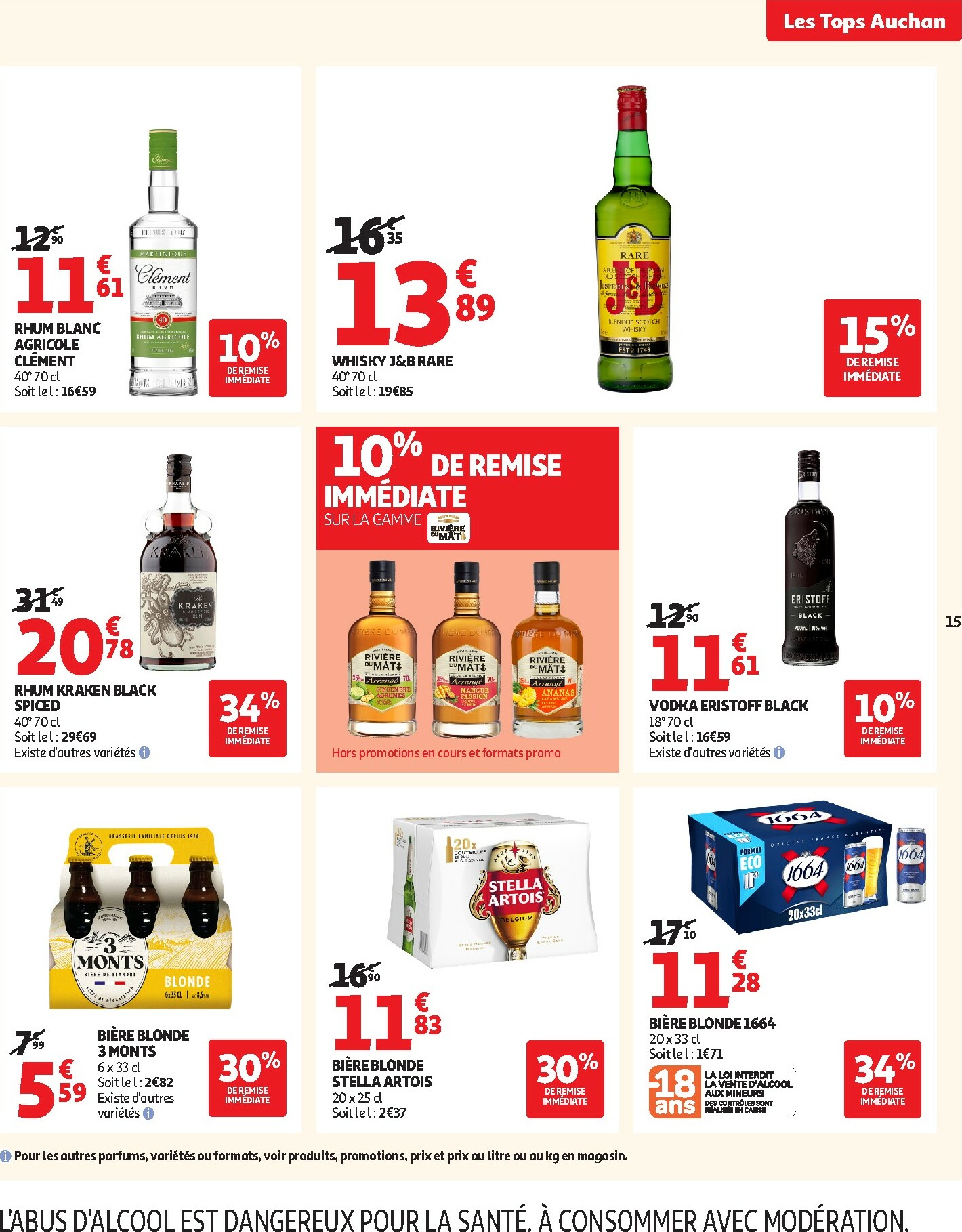 auchan - Catalogue Auchan - Des prix aussi bas, c'est le top valable du 14/10 au 26/10 - page: 15 auchan - Catalogue Auchan - Des prix aussi bas, c'est le top valable du 14/10 au 26/10 - page: 15