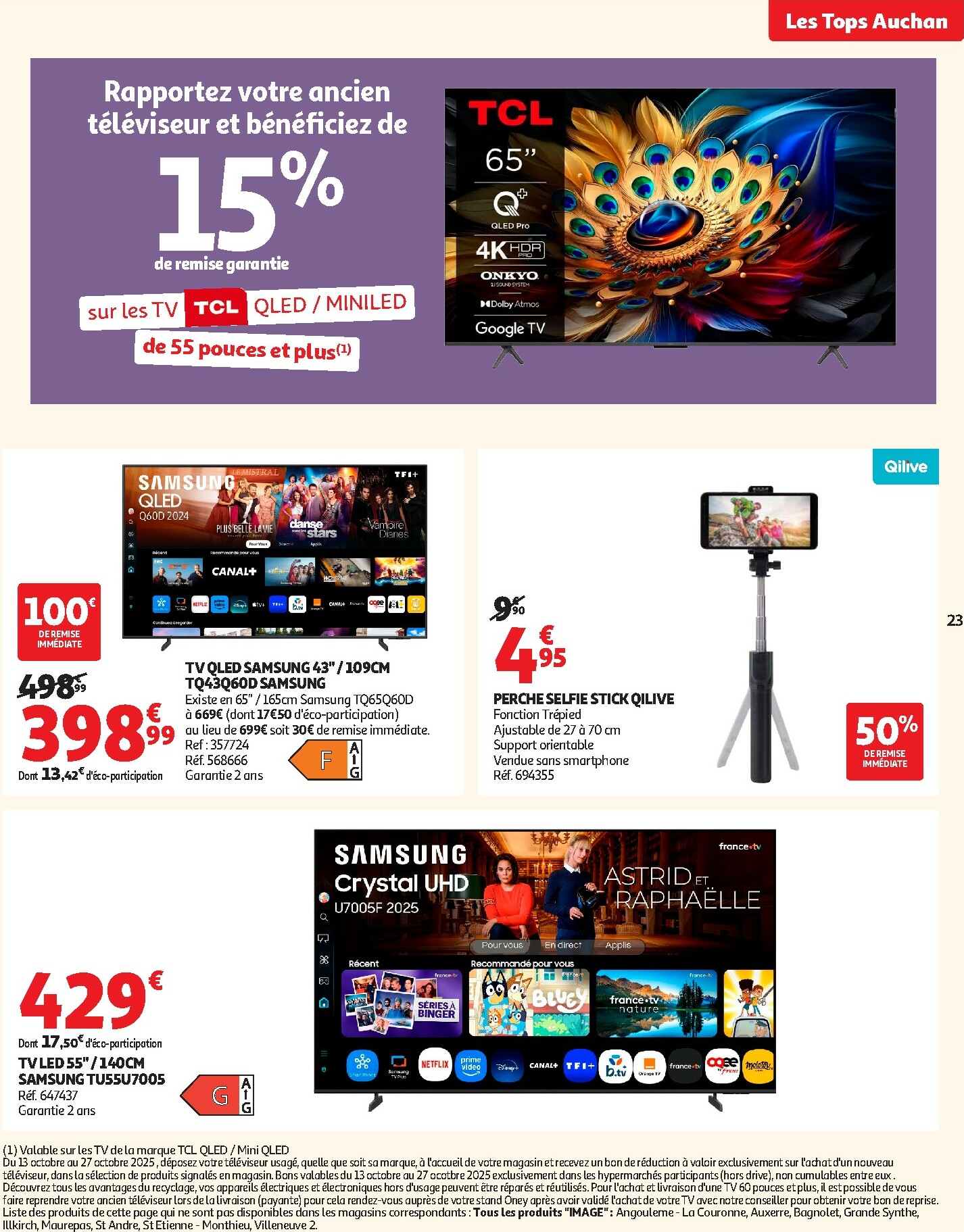 auchan - Catalogue Auchan - Des prix aussi bas, c'est le top valable du 14/10 au 26/10 - page: 23 auchan - Catalogue Auchan - Des prix aussi bas, c'est le top valable du 14/10 au 26/10 - page: 23