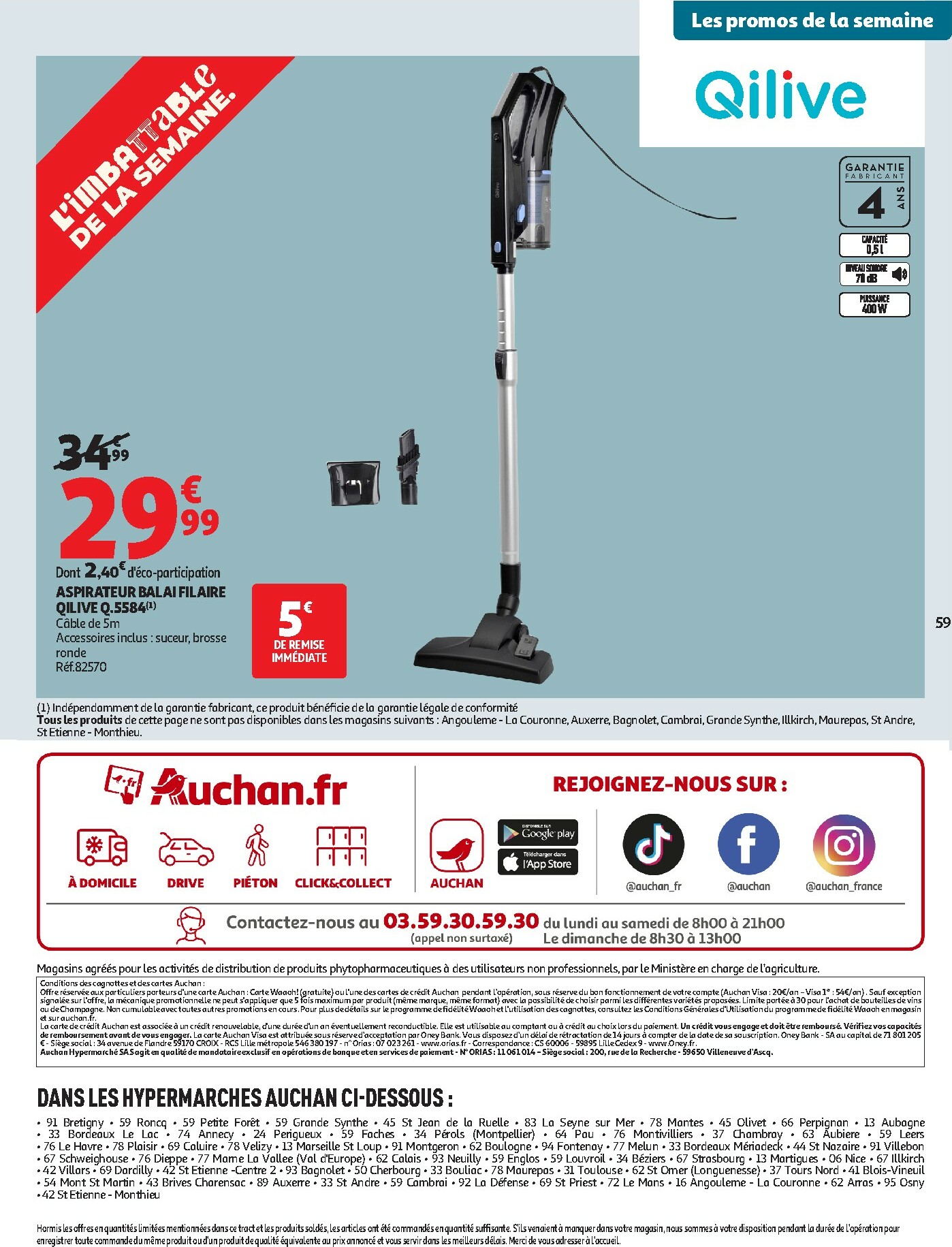 auchan - Catalogue Auchan - Bien au chaud : une couette à ce prix, c'est le rêve valable du 21/10 au 02/11 - page: 61
