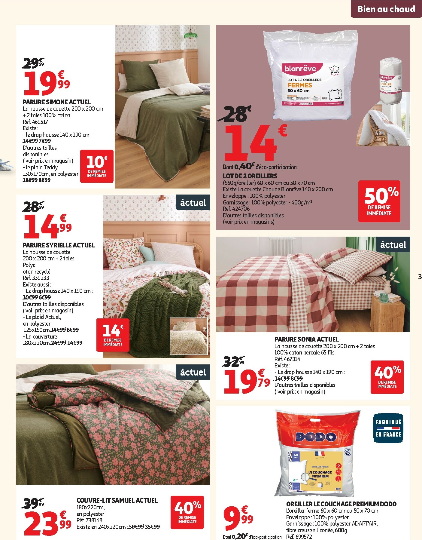 auchan - Catalogue Auchan - Bien au chaud : une couette à ce prix, c'est le rêve valable du 21/10 au 02/11 - page: 3