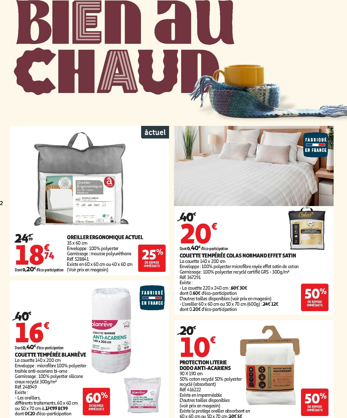 auchan - Catalogue Auchan - Bien au chaud : une couette à ce prix, c'est le rêve valable du 21/10 au 02/11 - page: 2
