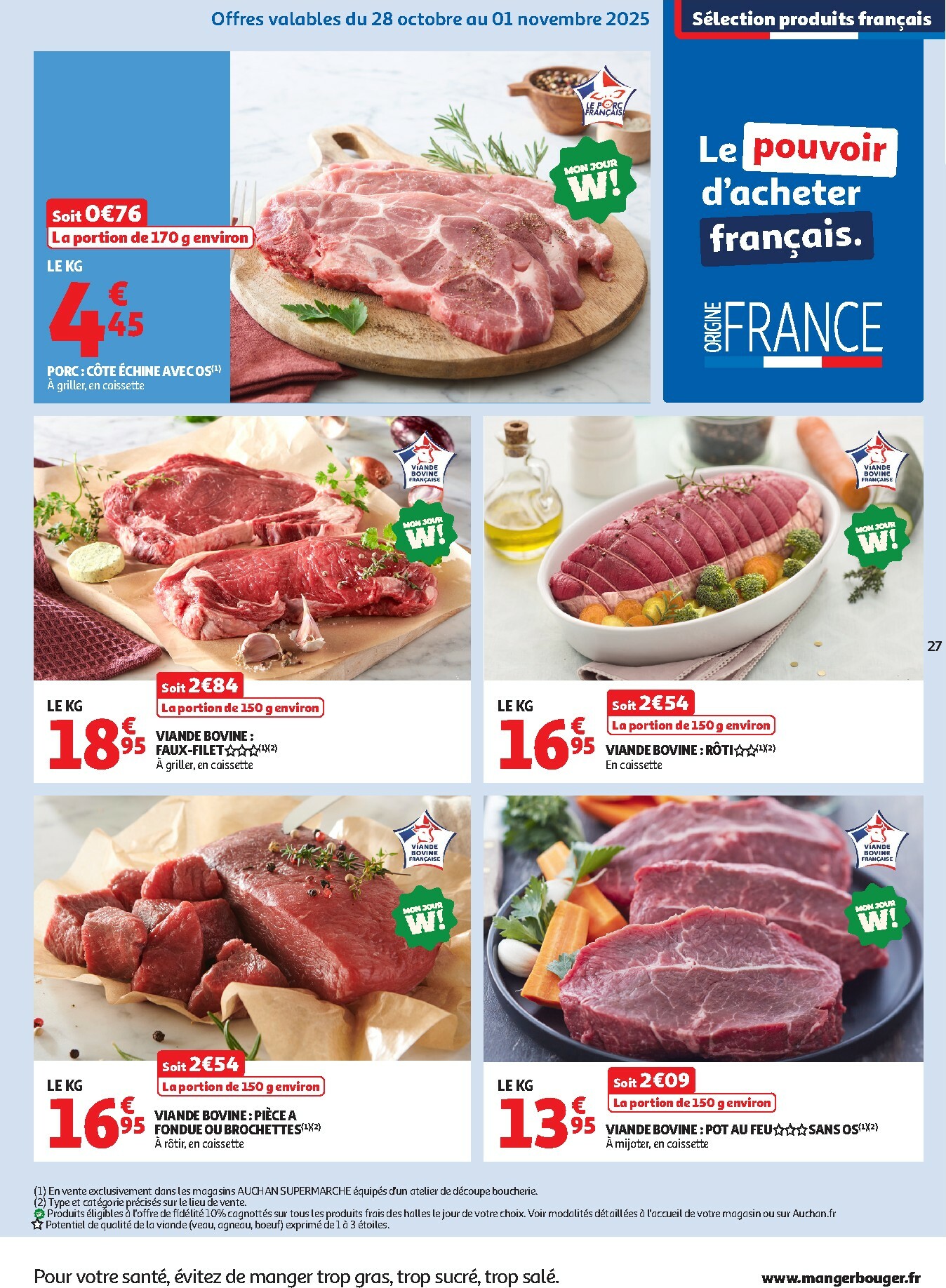 auchan - Catalogue Auchan Supermarché - C'est parti pour les 25 JOURS AUCHAN dans votre super valable du 28/10 au 08/11 - page: 27