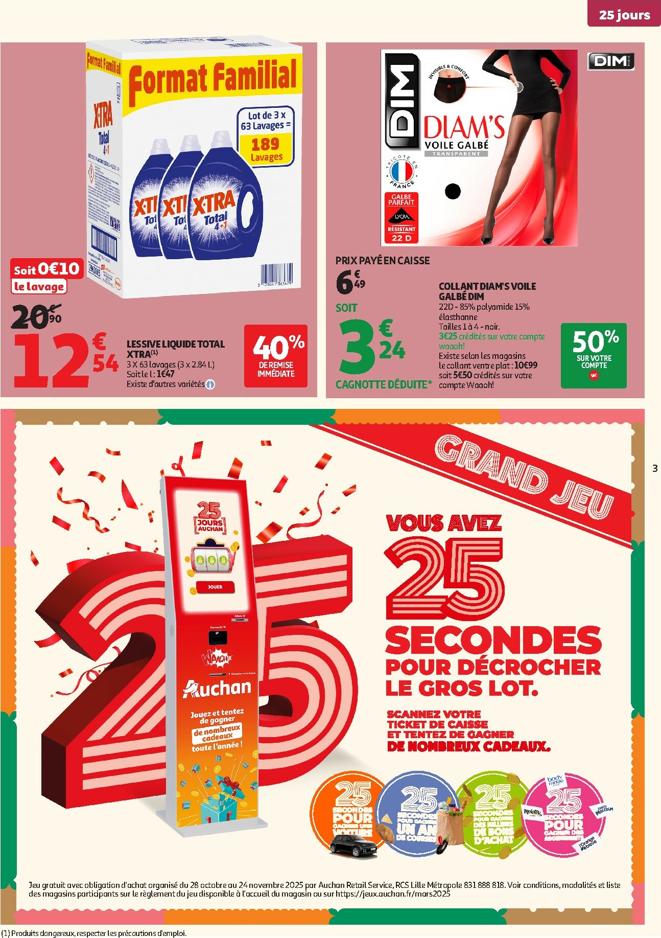 auchan - Catalogue Auchan Supermarché - C'est parti pour les 25 JOURS AUCHAN dans votre super valable du 28/10 au 08/11 - page: 3