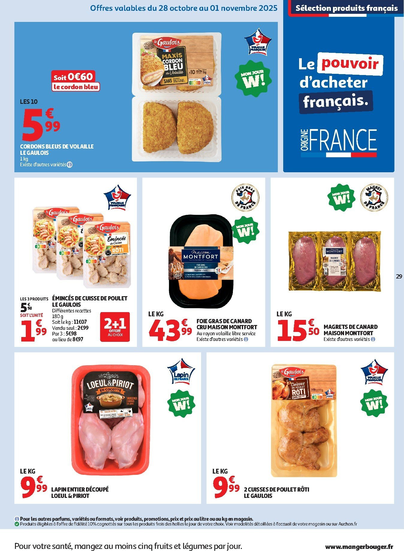 auchan - Catalogue Auchan Supermarché - C'est parti pour les 25 JOURS AUCHAN dans votre super valable du 28/10 au 08/11 - page: 29