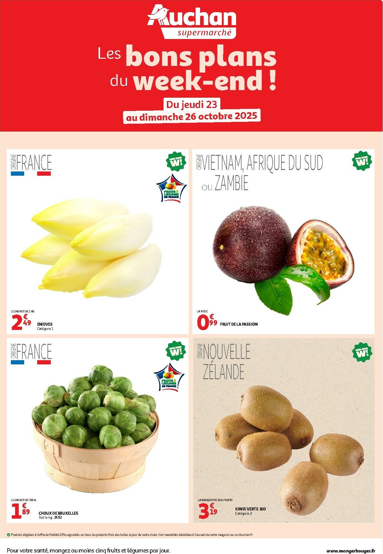 auchan - Catalogue Auchan Supermarché - Les bons plans du week-end dans votre super valable du 23/10 au 26/10