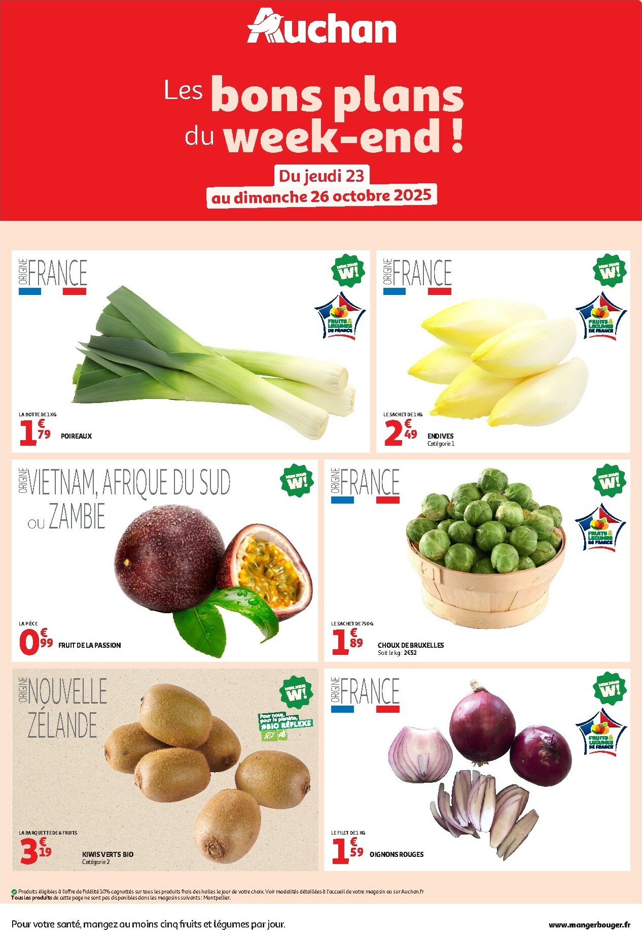 auchan - Catalogue Auchan - Les bons plans du week-end dans votre hyper valable du 23/10 au 26/10