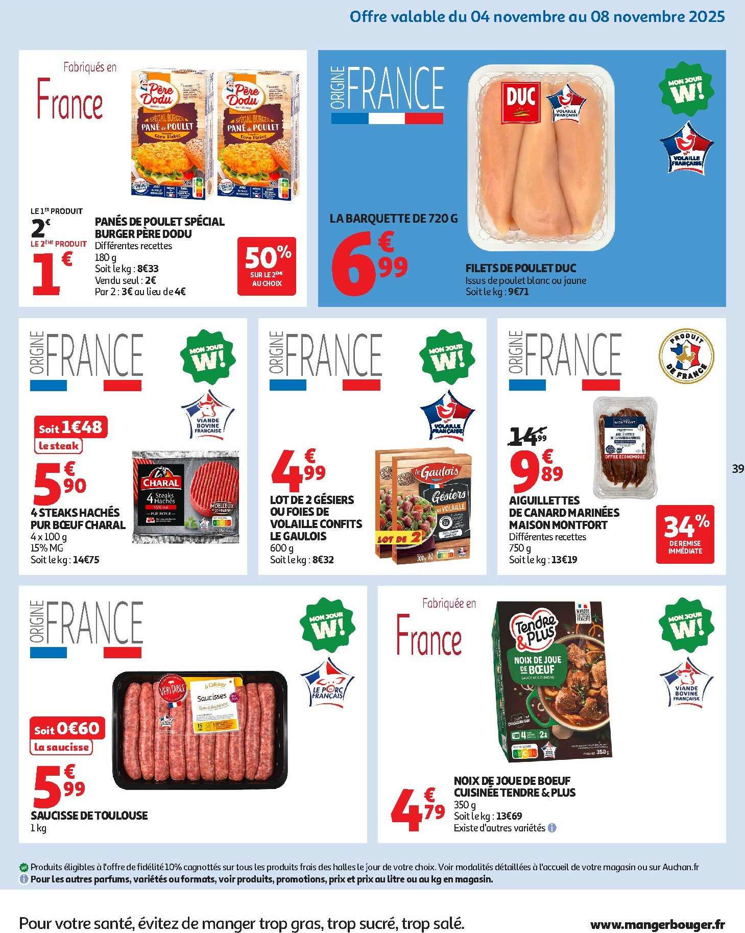 auchan - Catalogue Auchan - 25 JOURS AUCHAN, ça continue valable du 04/11 au 16/11 - page: 39