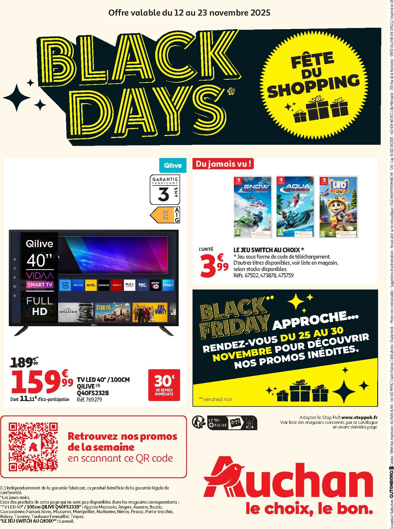 auchan - Catalogue Auchan - Les Black Days c'est parti ! valable du 04/11 au 23/11 - page: 8