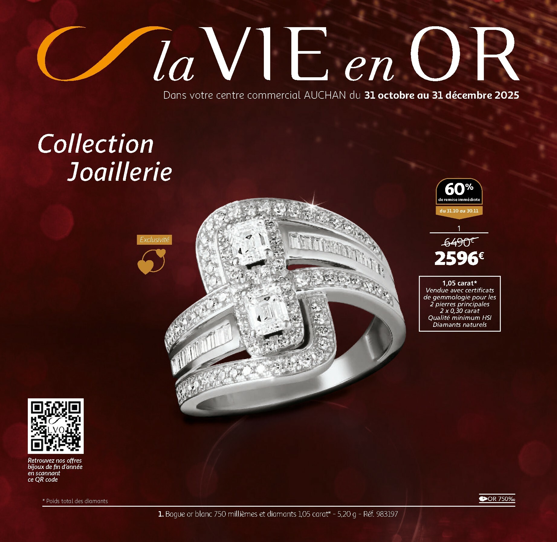 auchan - Catalogue Auchan - La Vie en Or: Collection Joaillerie valable du 31/10 au 31/12 - page: 1