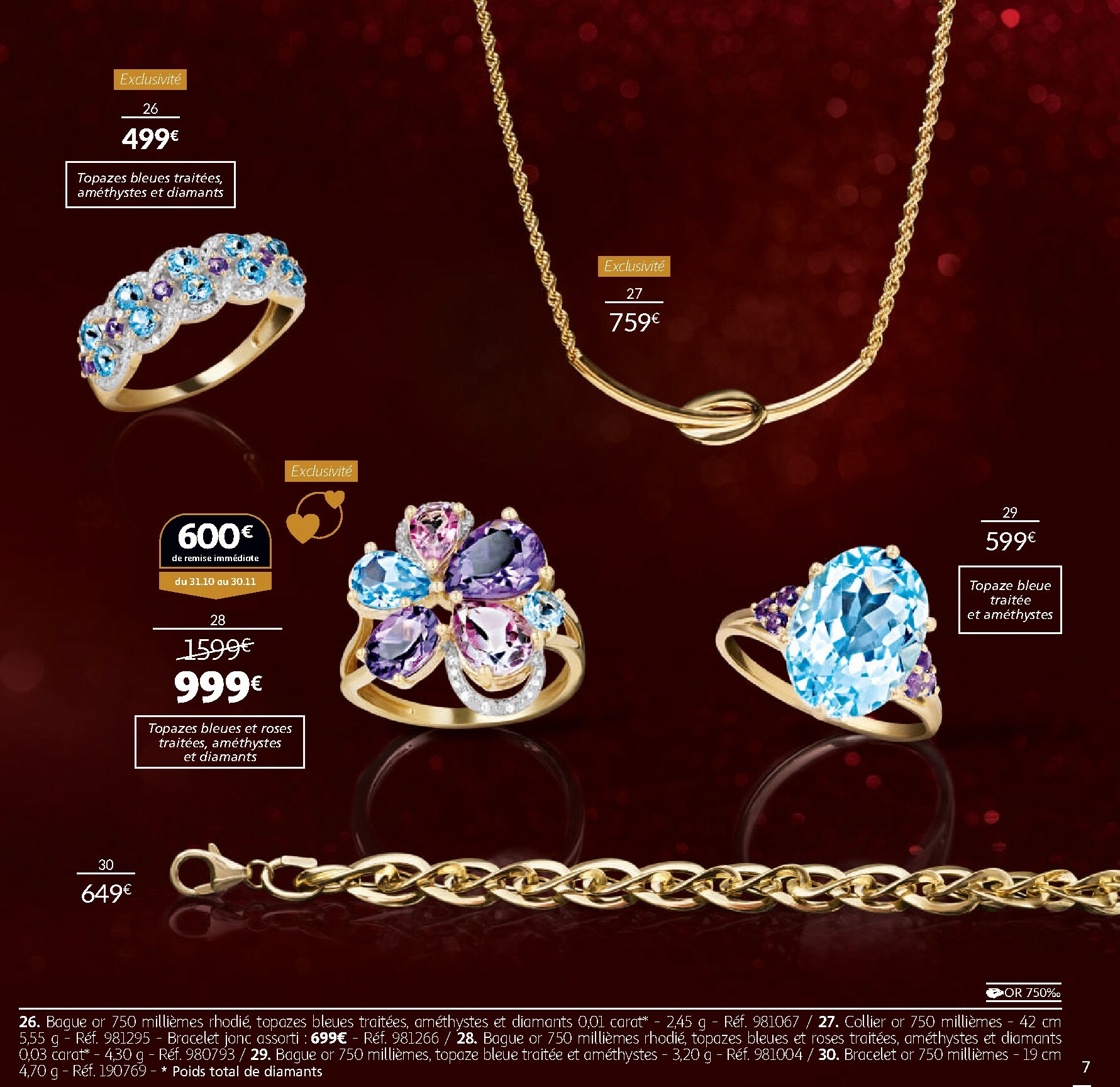 auchan - Catalogue Auchan - La Vie en Or: Collection Joaillerie valable du 31/10 au 31/12 - page: 7