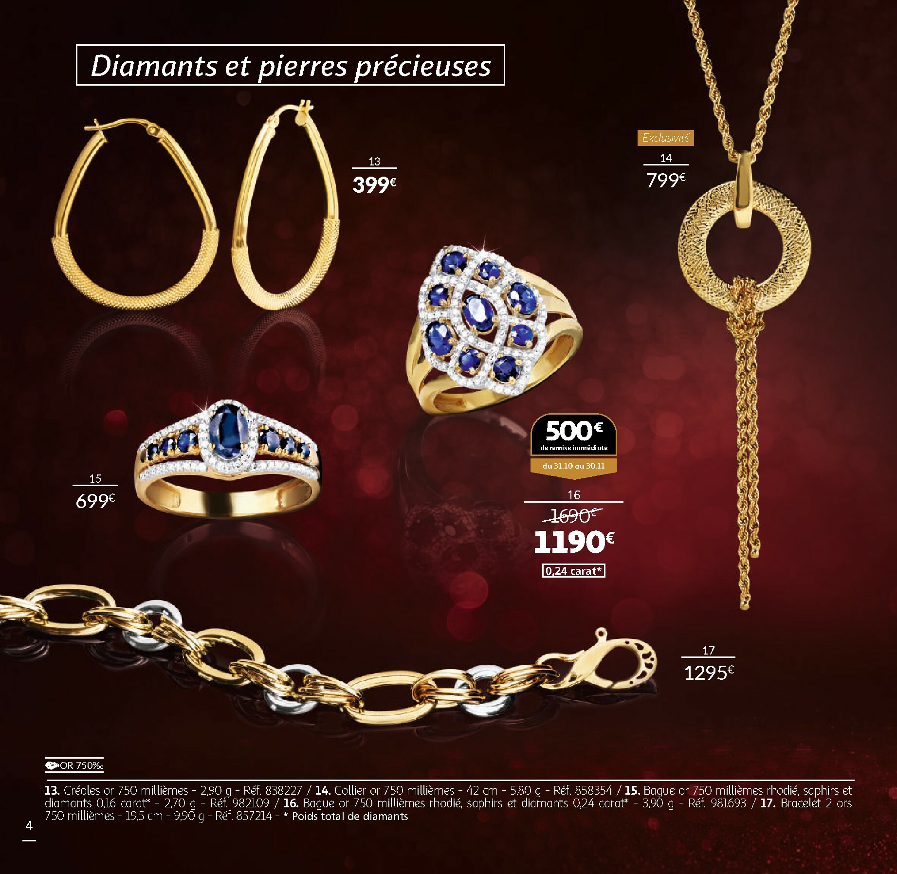 auchan - Catalogue Auchan - La Vie en Or: Collection Joaillerie valable du 31/10 au 31/12 - page: 4