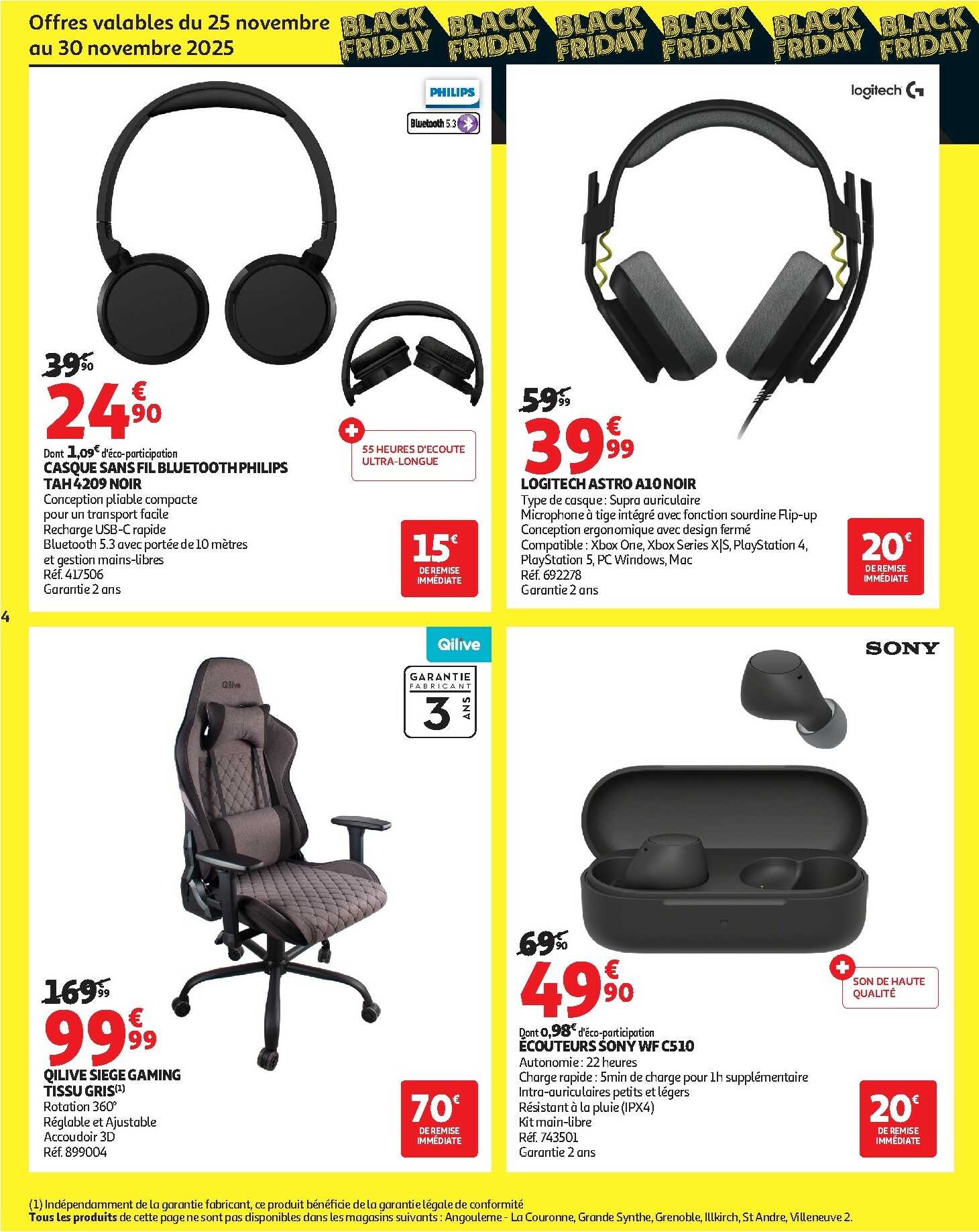 auchan - Catalogue Auchan - Black Friday valable du 25/11 au 30/11 - page: 4