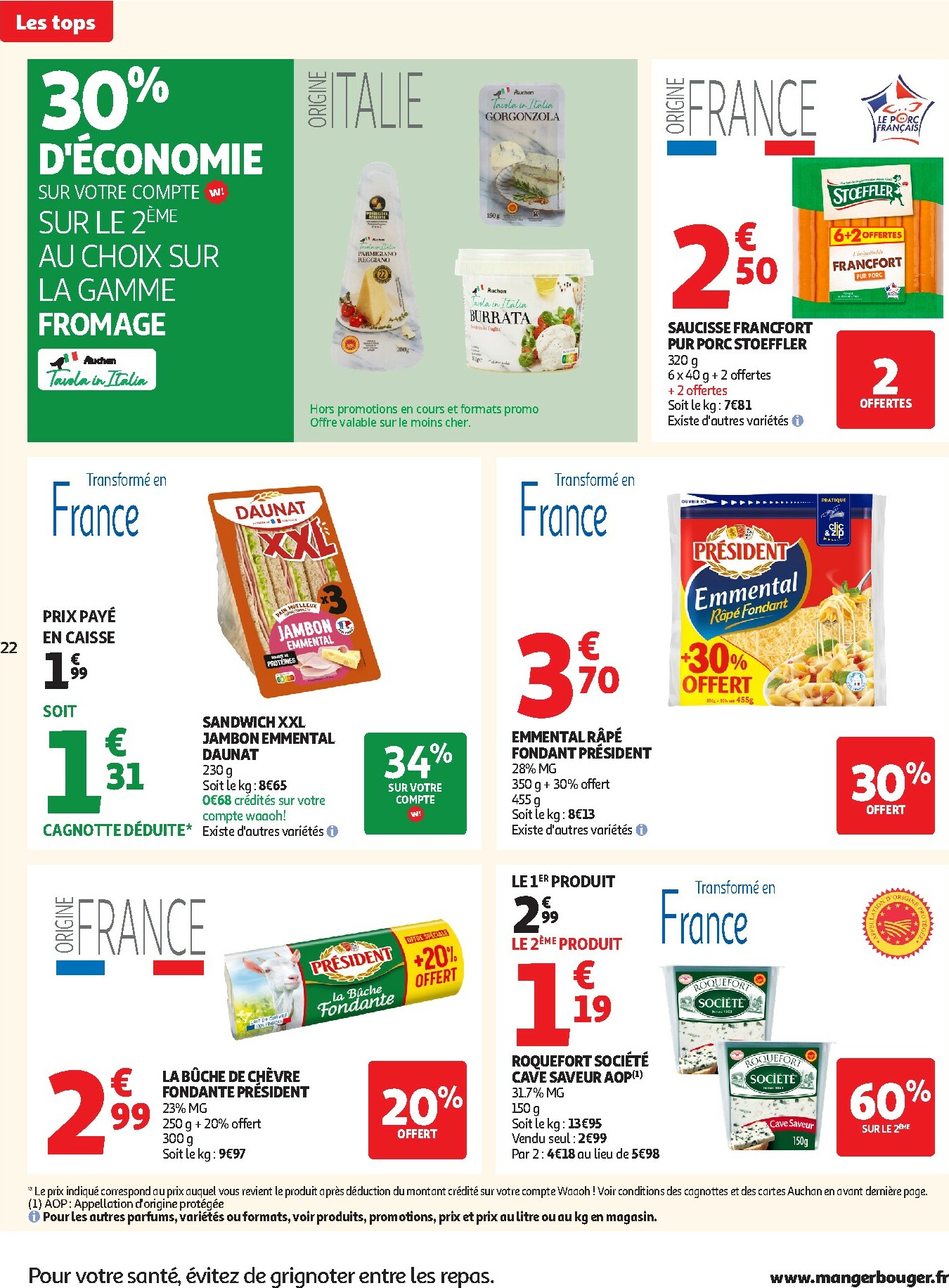 auchan - Catalogue Auchan - Des prix aussi bas, c'est le Top valable du 25/11 au 07/12 - page: 22