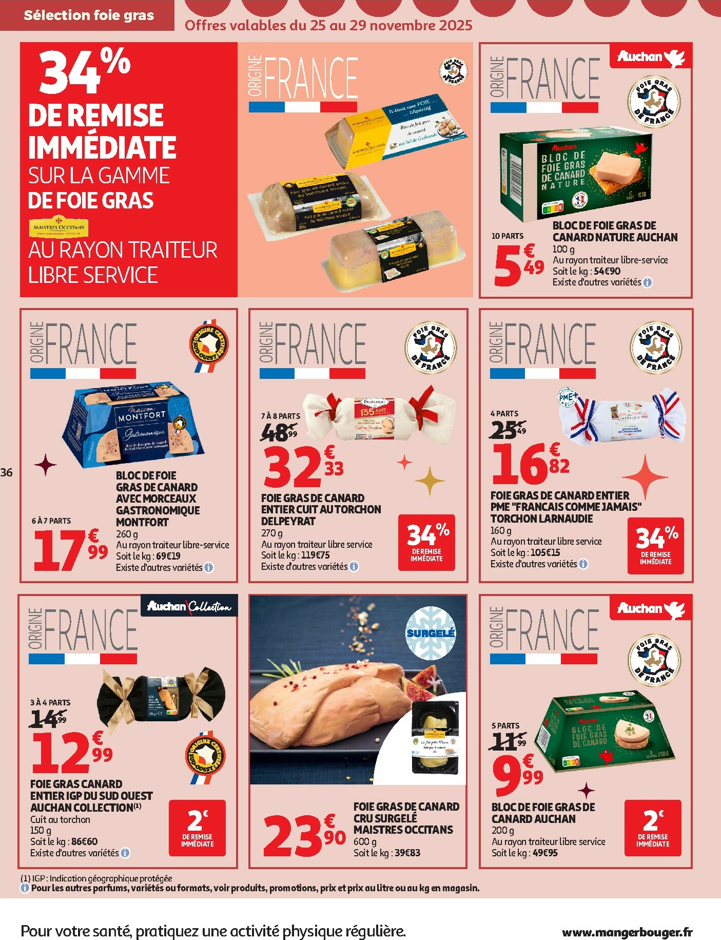 auchan - Catalogue Auchan - Des prix aussi bas, c'est le Top valable du 25/11 au 07/12 - page: 36