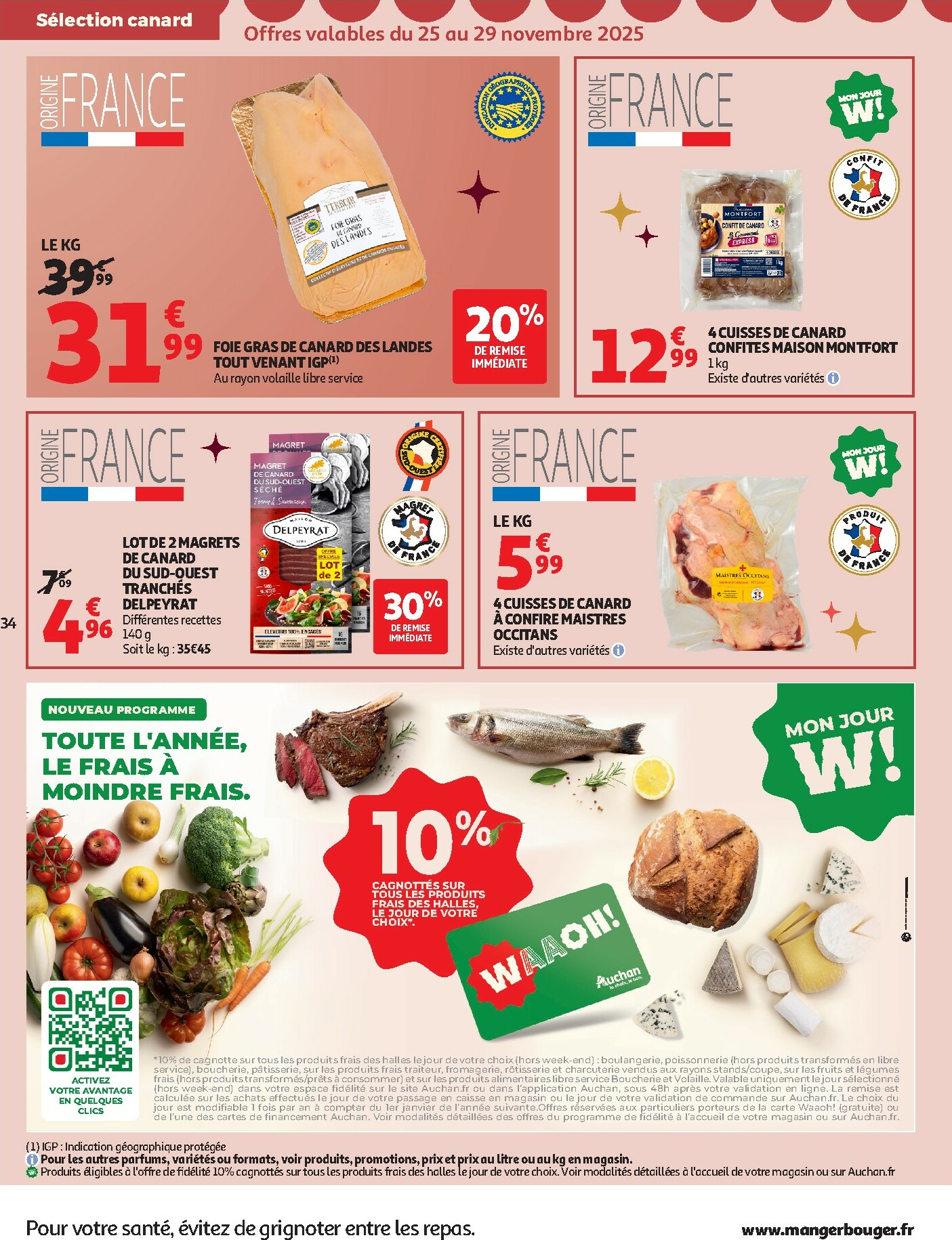 auchan - Catalogue Auchan - Des prix aussi bas, c'est le Top valable du 25/11 au 07/12 - page: 34