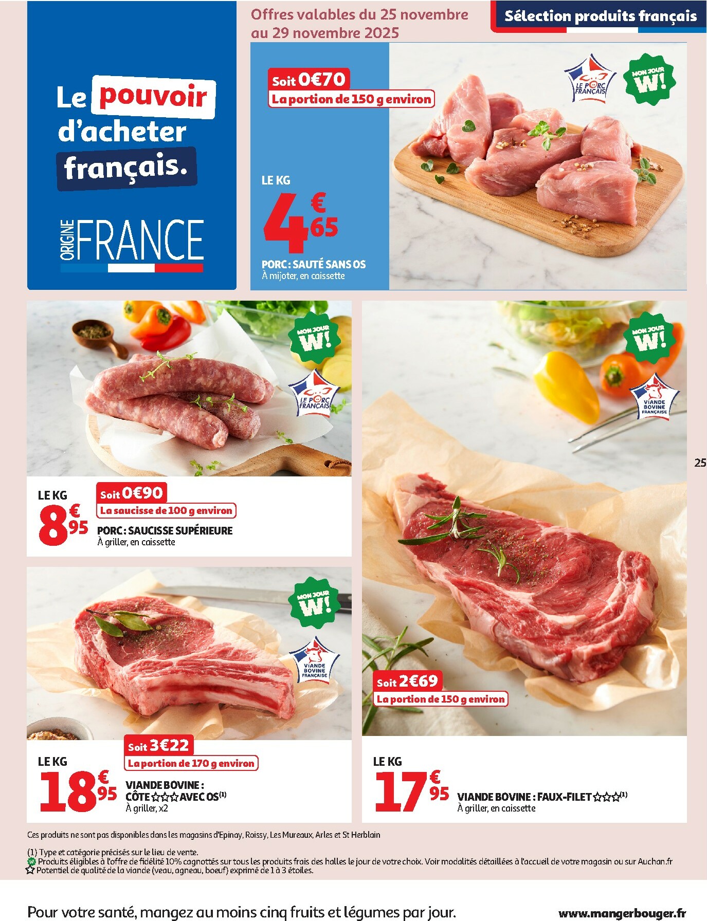 auchan - Catalogue Auchan - Des prix aussi bas, c'est le Top valable du 25/11 au 07/12 - page: 25