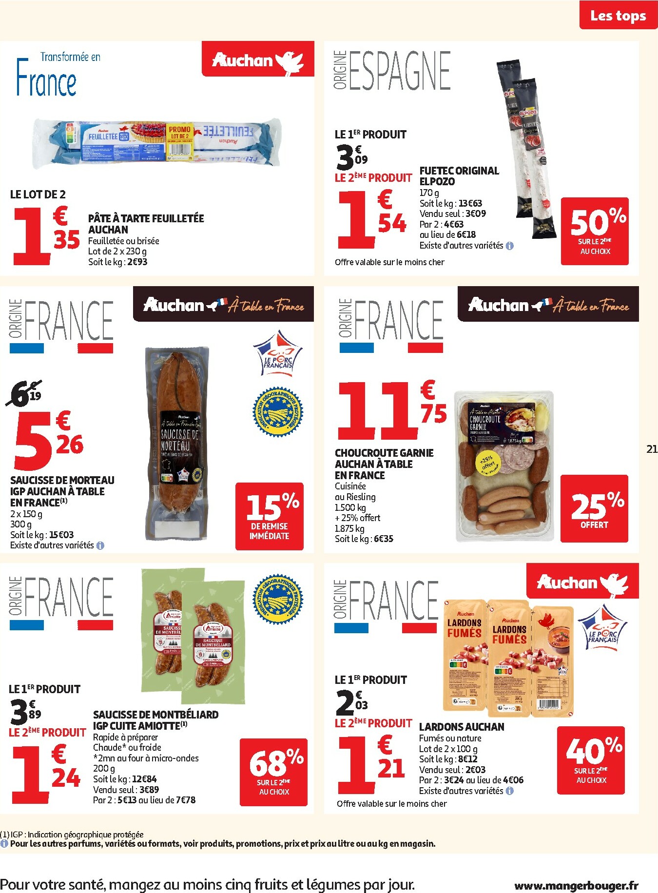 auchan - Catalogue Auchan - Des prix aussi bas, c'est le Top valable du 25/11 au 07/12 - page: 21