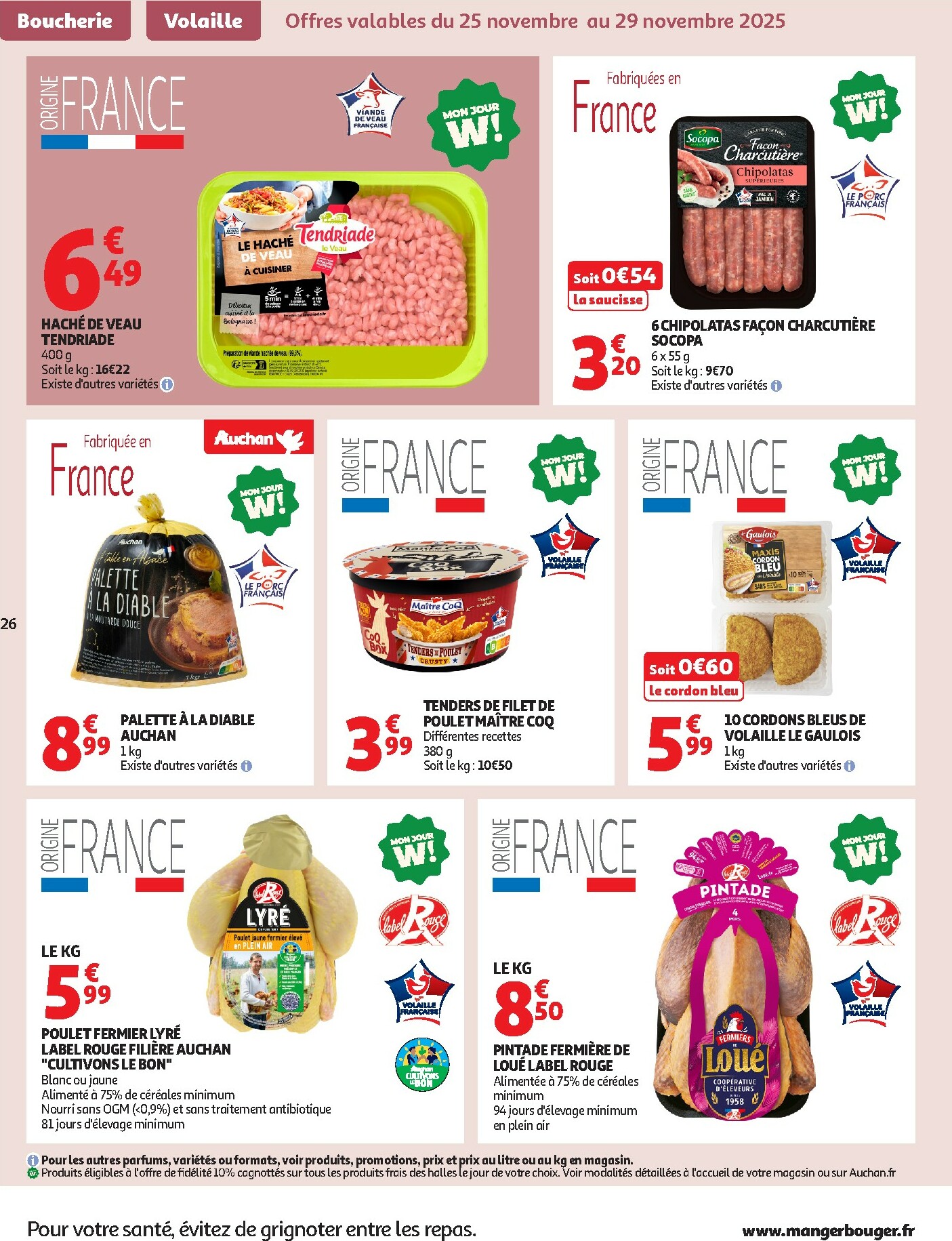 auchan - Catalogue Auchan - Des prix aussi bas, c'est le Top valable du 25/11 au 07/12 - page: 26