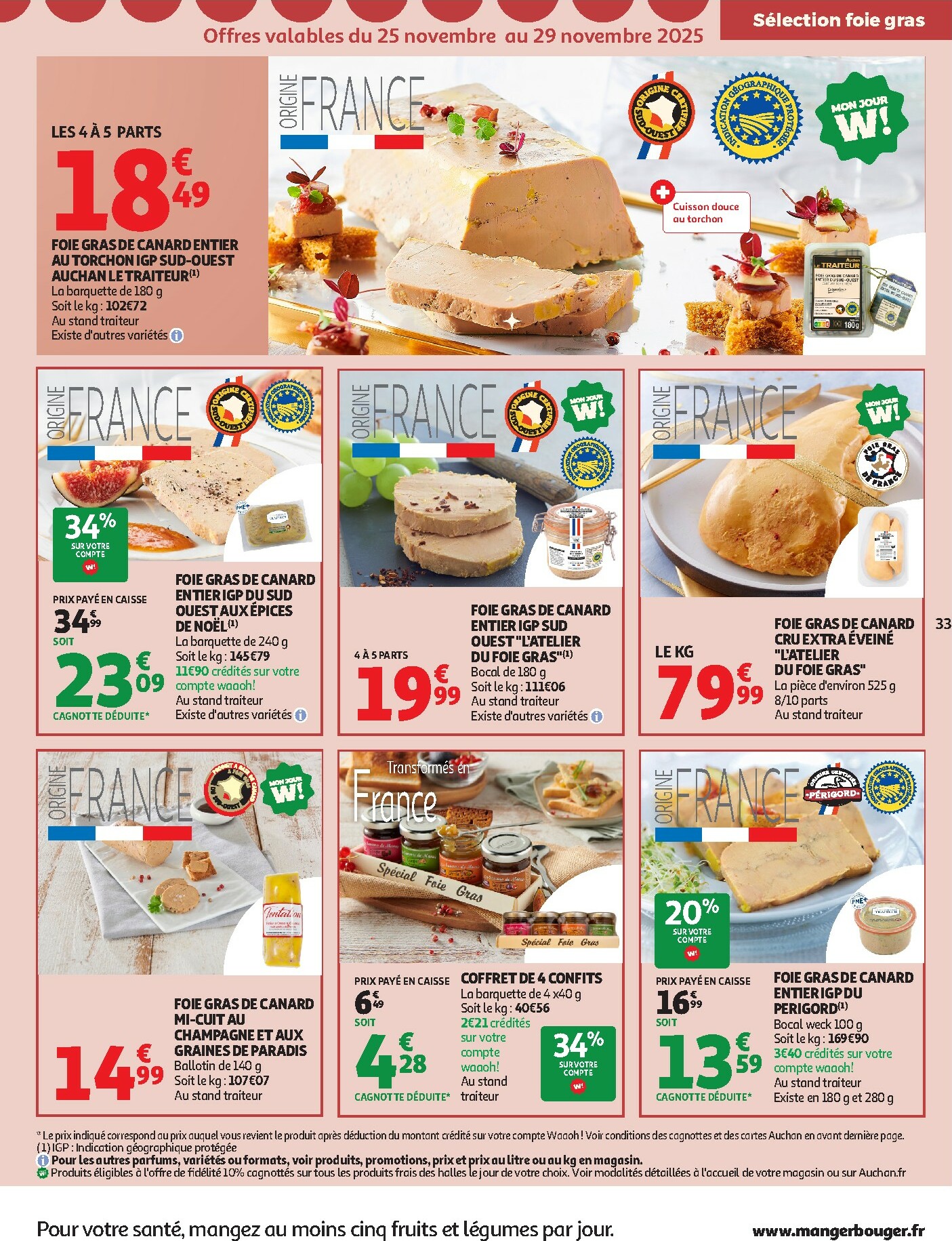 auchan - Catalogue Auchan - Des prix aussi bas, c'est le Top valable du 25/11 au 07/12 - page: 33