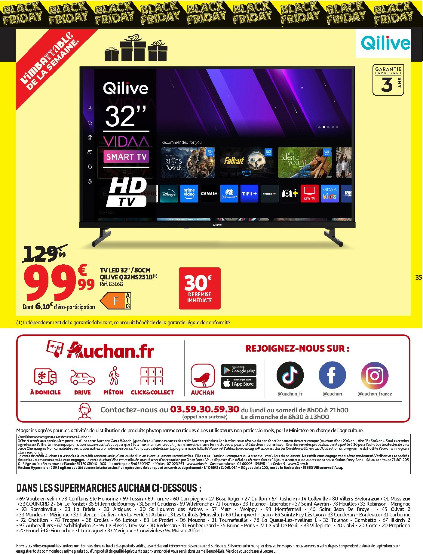 auchan - Catalogue Auchan - Des prix aussi bas, c'est le Top dans votre super valable du 25/11 au 06/12 - page: 35