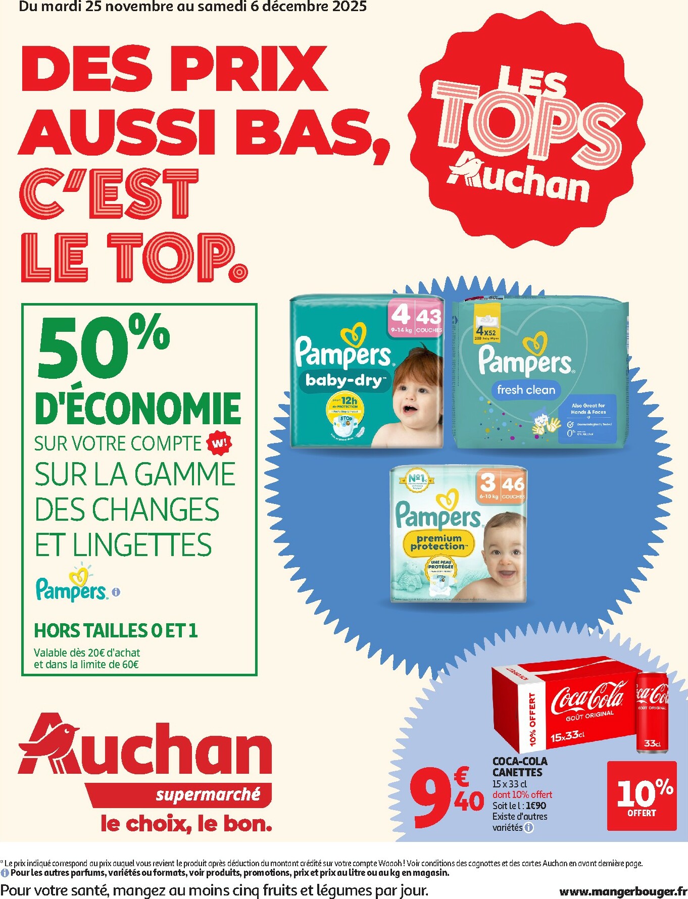 auchan - Catalogue Auchan - Des prix aussi bas, c'est le Top dans votre super valable du 25/11 au 06/12