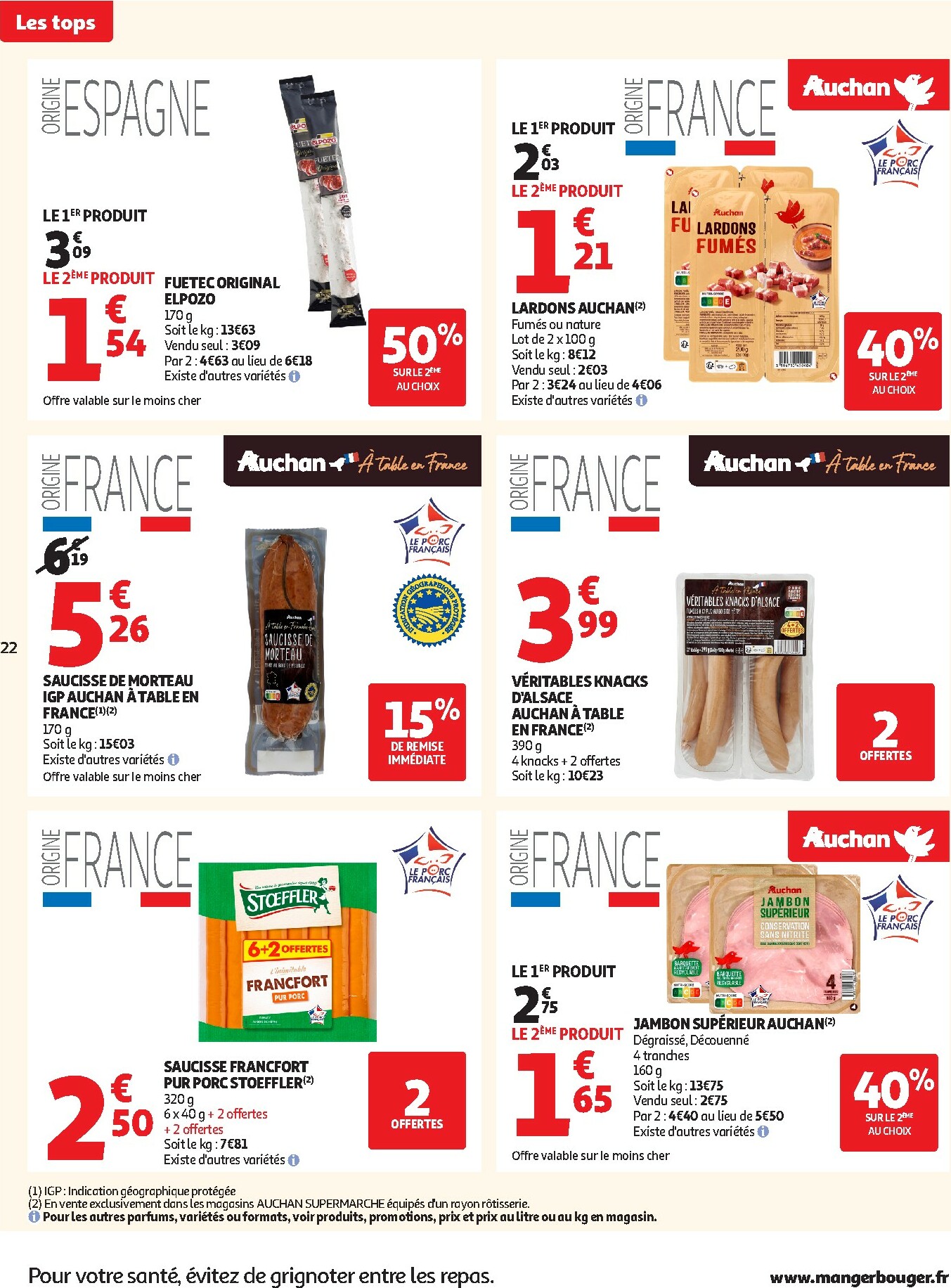 auchan - Catalogue Auchan - Des prix aussi bas, c'est le Top dans votre super valable du 25/11 au 06/12 - page: 22
