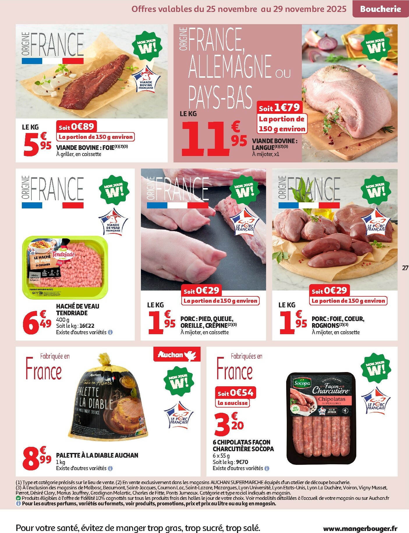 auchan - Catalogue Auchan - Des prix aussi bas, c'est le Top dans votre super valable du 25/11 au 06/12 - page: 27