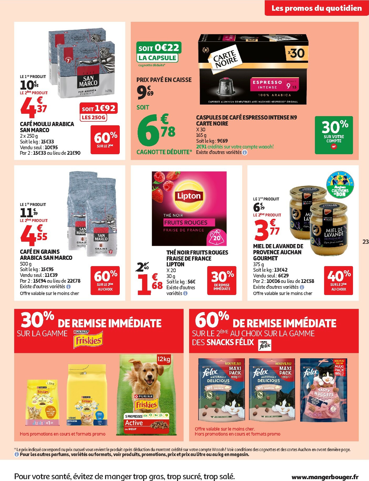 auchan - Catalogue Auchan Supermarché - Des petits prix, on en a plein dans nos filets dans votre super valable du 09/12 au 13/12 - page: 23