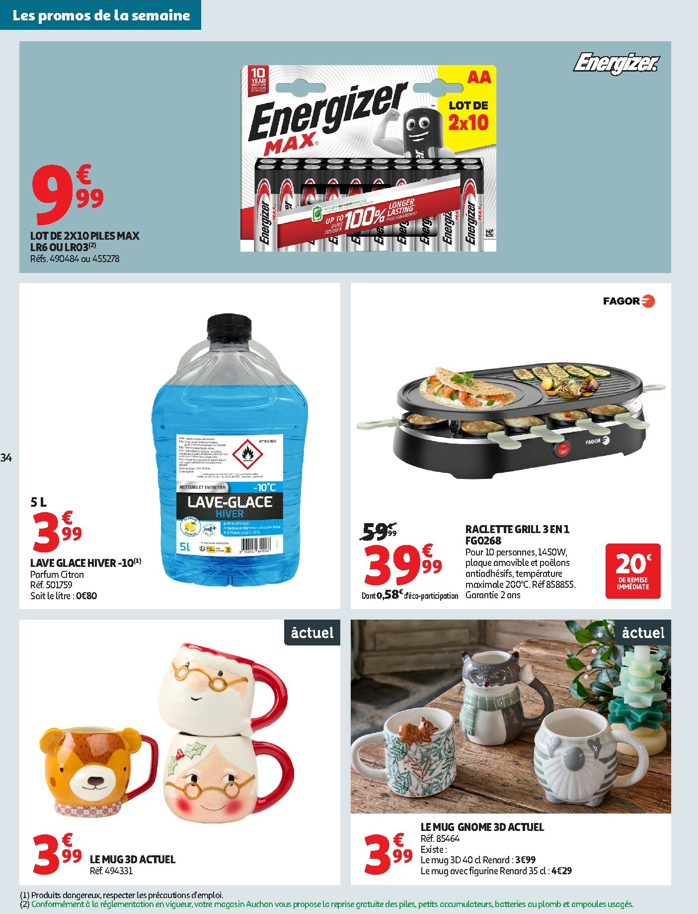 auchan - Catalogue Auchan Supermarché - Des petits prix, on en a plein dans nos filets dans votre super valable du 09/12 au 13/12 - page: 34