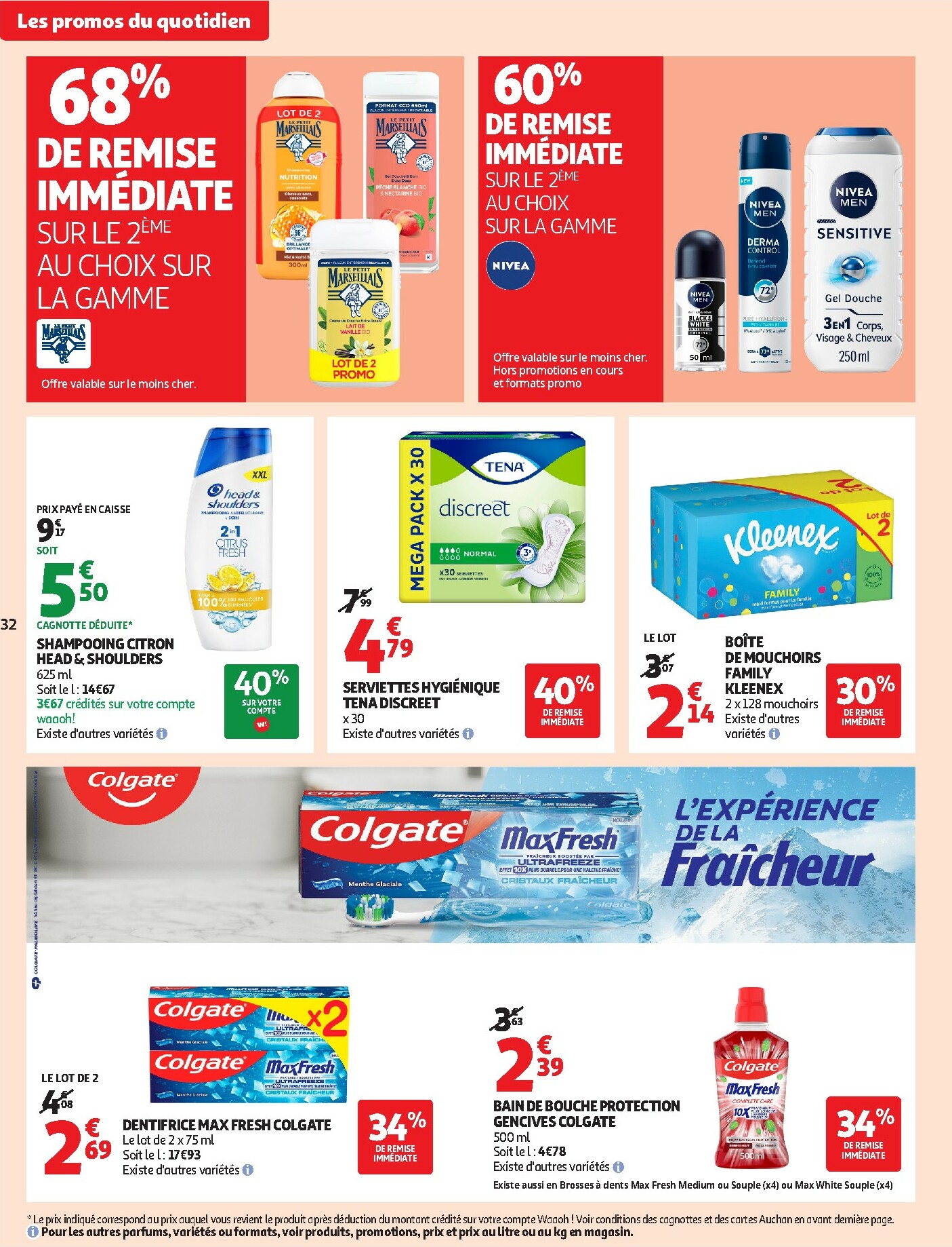 auchan - Catalogue Auchan Supermarché - Des petits prix, on en a plein dans nos filets dans votre super valable du 09/12 au 13/12 - page: 32