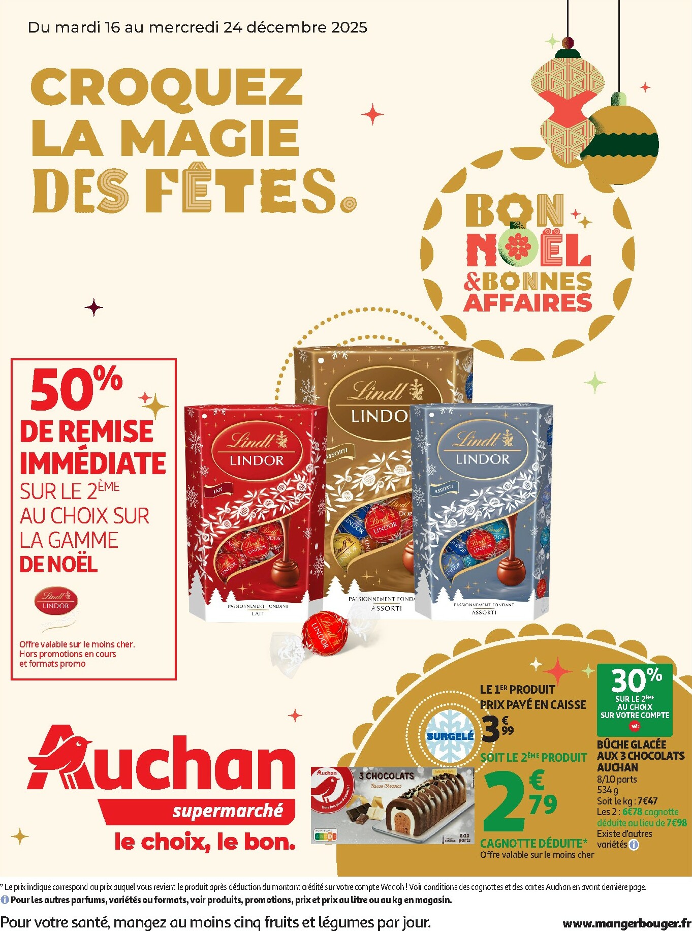 auchan - Catalogue Auchan Supermarché - Croquez la magie des fêtes valable du 16/12 au 24/12