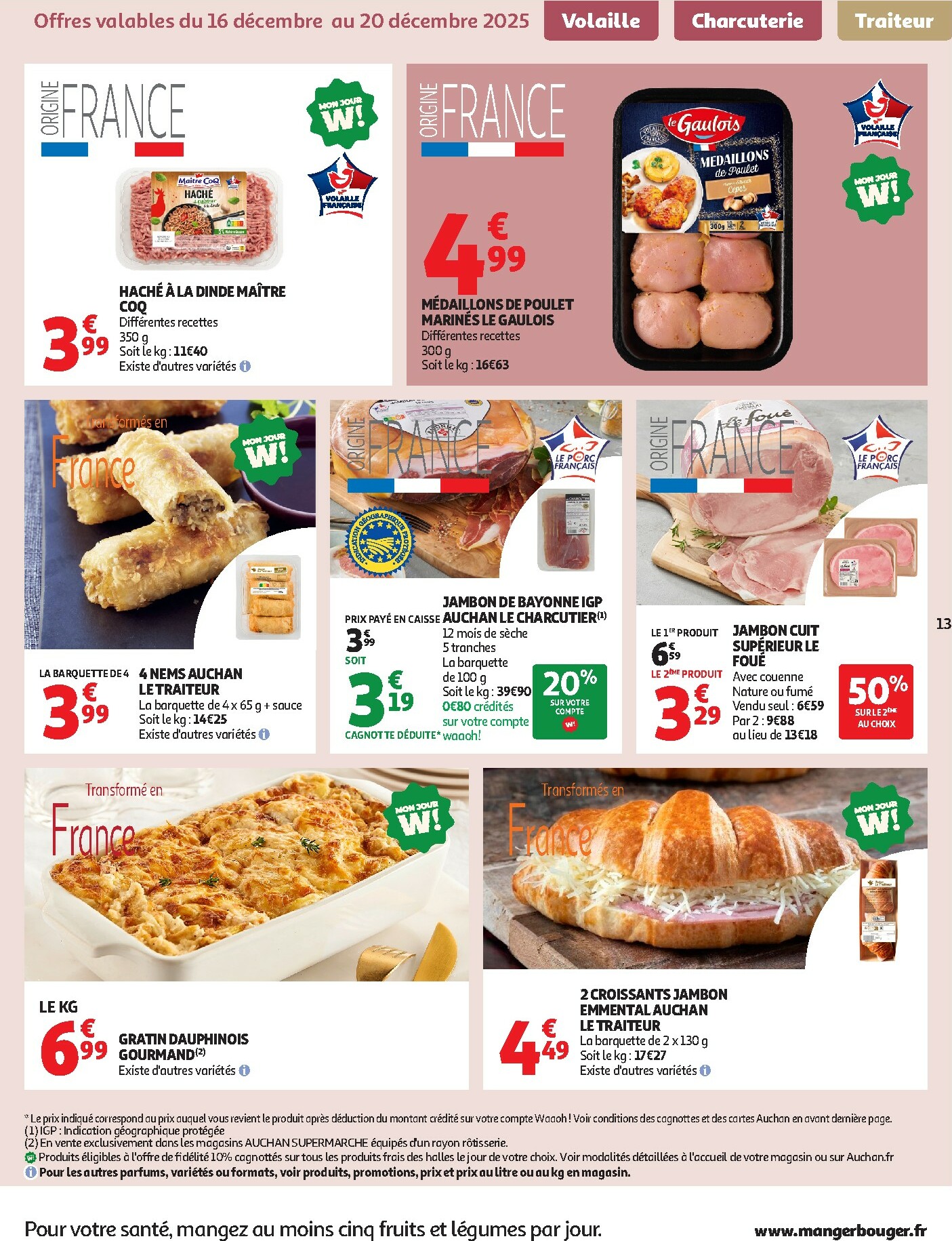 auchan - Catalogue Auchan Supermarché - Croquez la magie des fêtes valable du 16/12 au 24/12 - page: 13