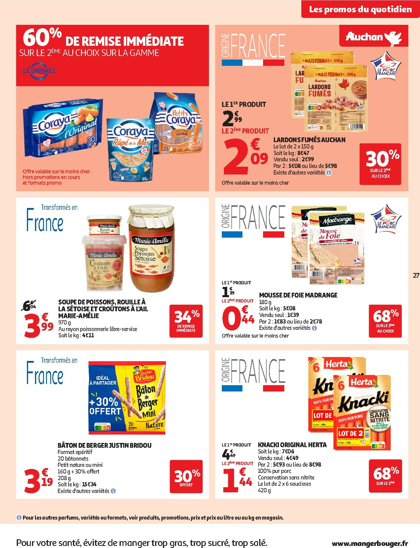 auchan - Catalogue Auchan Supermarché - Du fromage au bon prix valable du 26/12 au 31/12 - page: 27