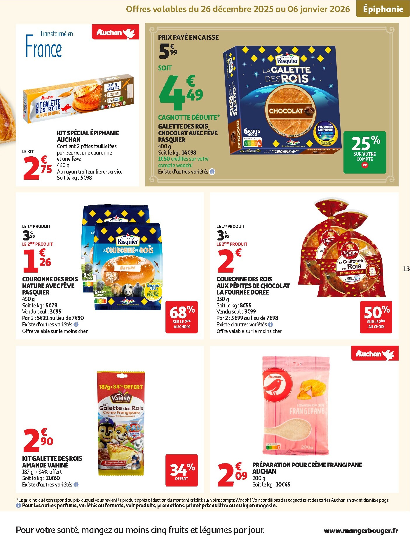 auchan - Catalogue Auchan Supermarché - Du fromage au bon prix valable du 26/12 au 31/12 - page: 13