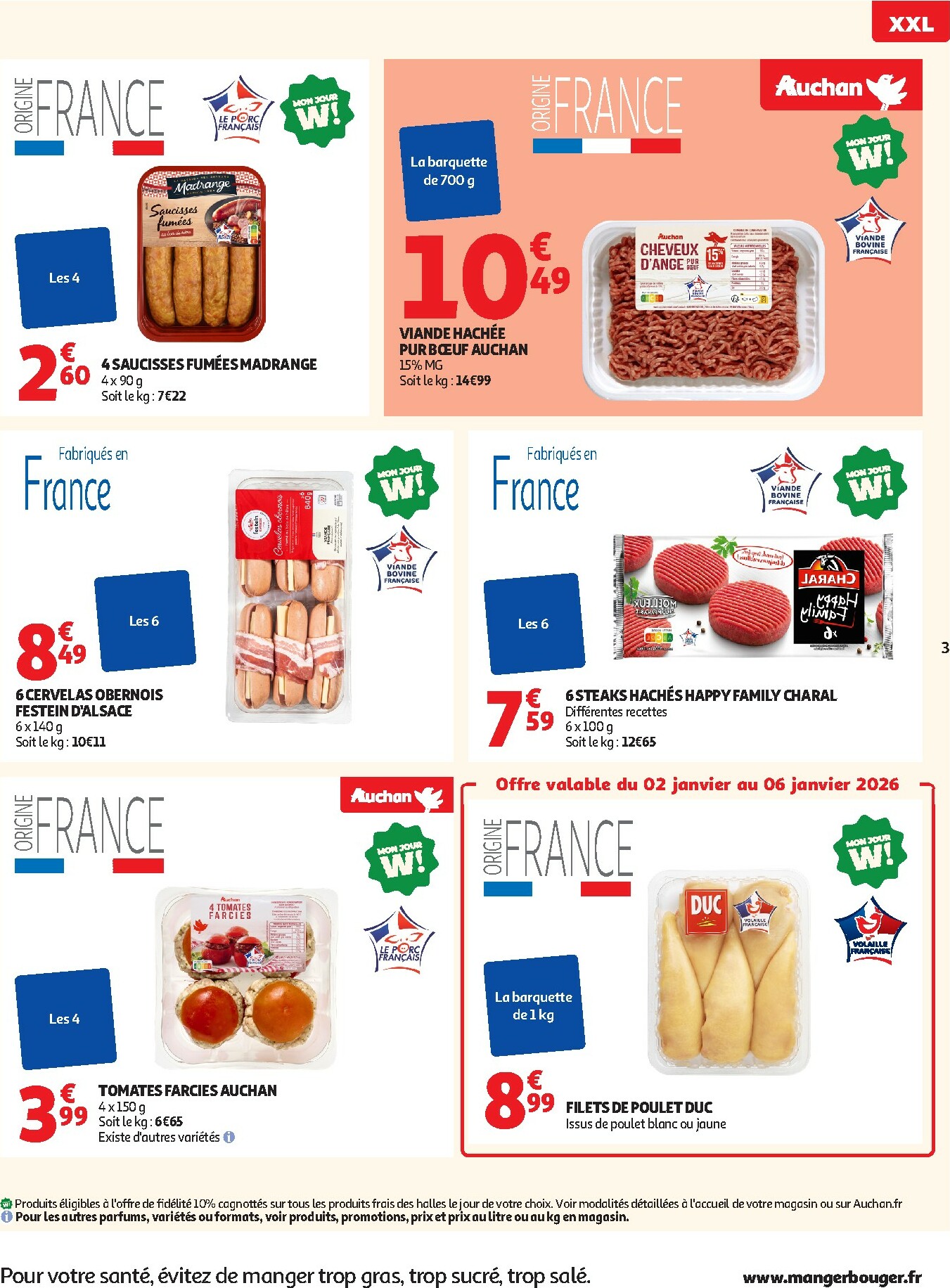 auchan - Catalogue Auchan Supermarché - Offres XXL valable du 02/01 au 10/01 - page: 3