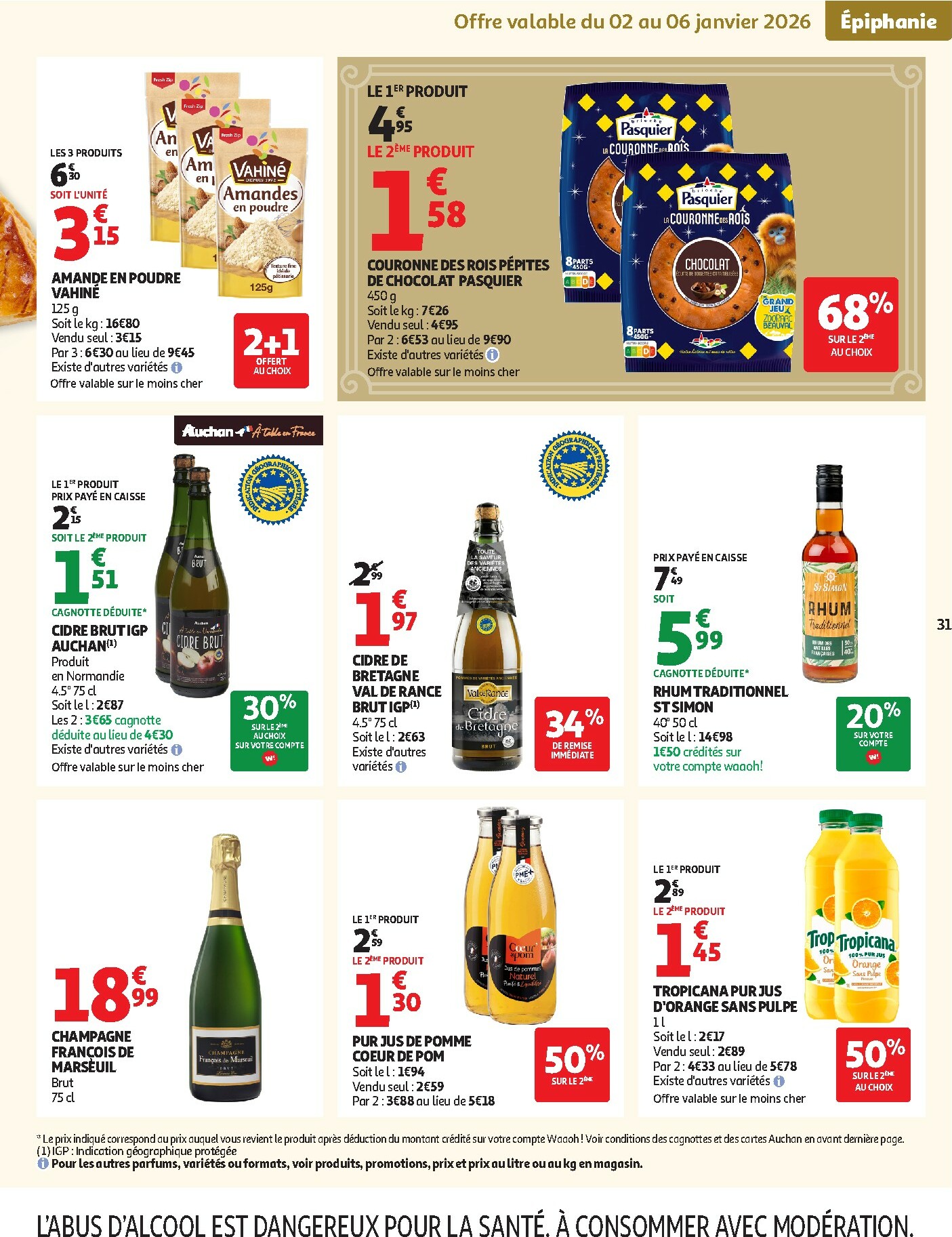 auchan - Catalogue Auchan Supermarché - Offres XXL valable du 02/01 au 10/01 - page: 31