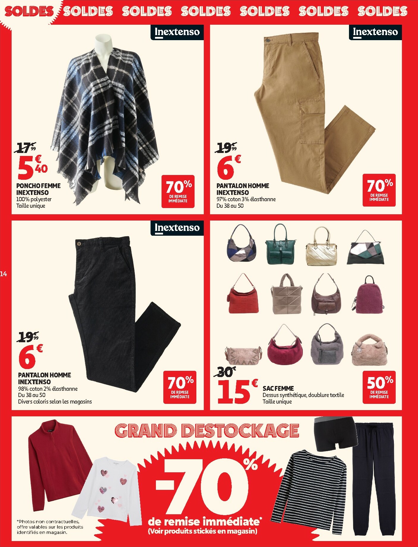 auchan - Catalogue Auchan - Soldes : jusqu'à -70% ! valable du 07/01 au 03/02 - page: 14