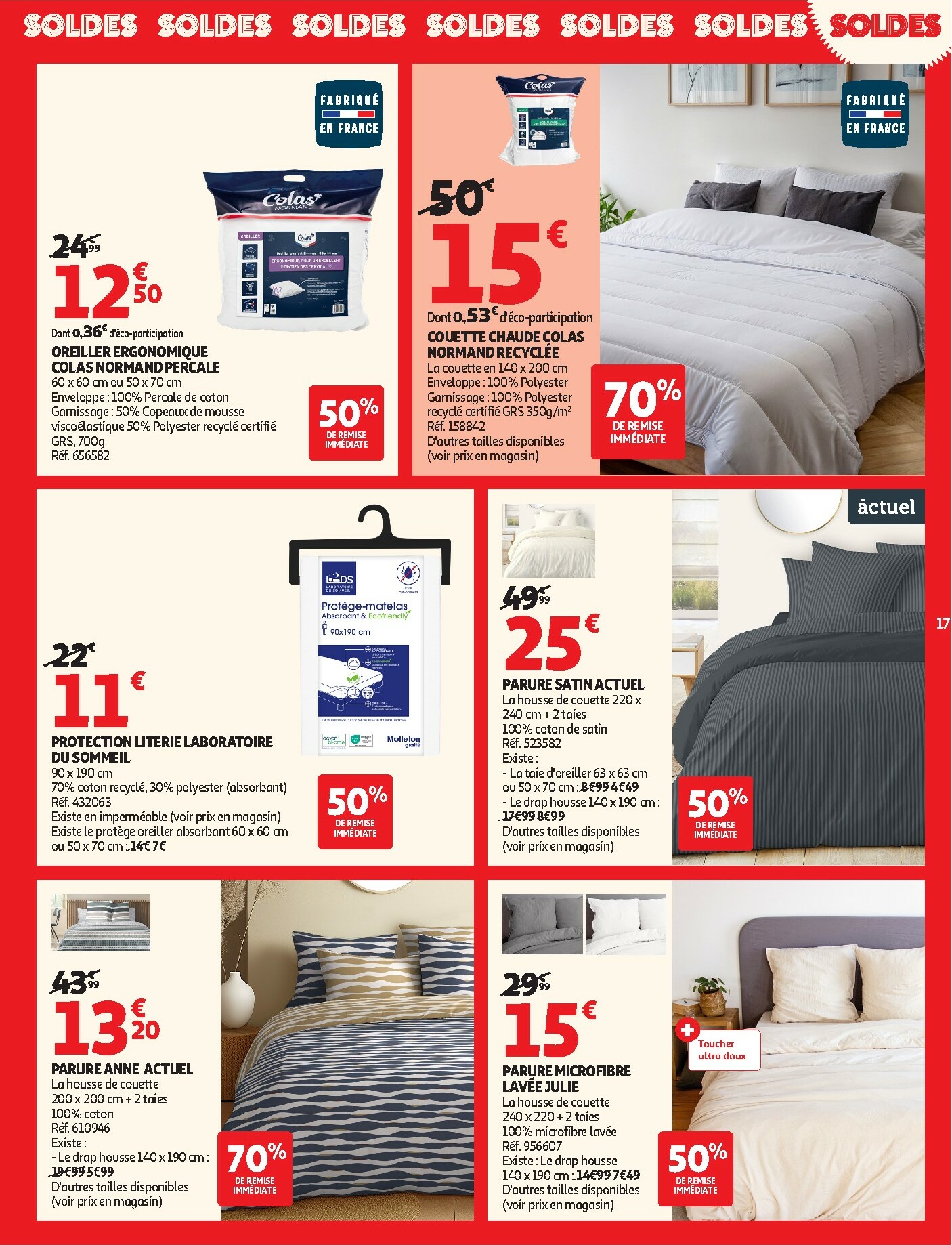 auchan - Catalogue Auchan - Soldes : jusqu'à -70% ! valable du 07/01 au 03/02 - page: 17