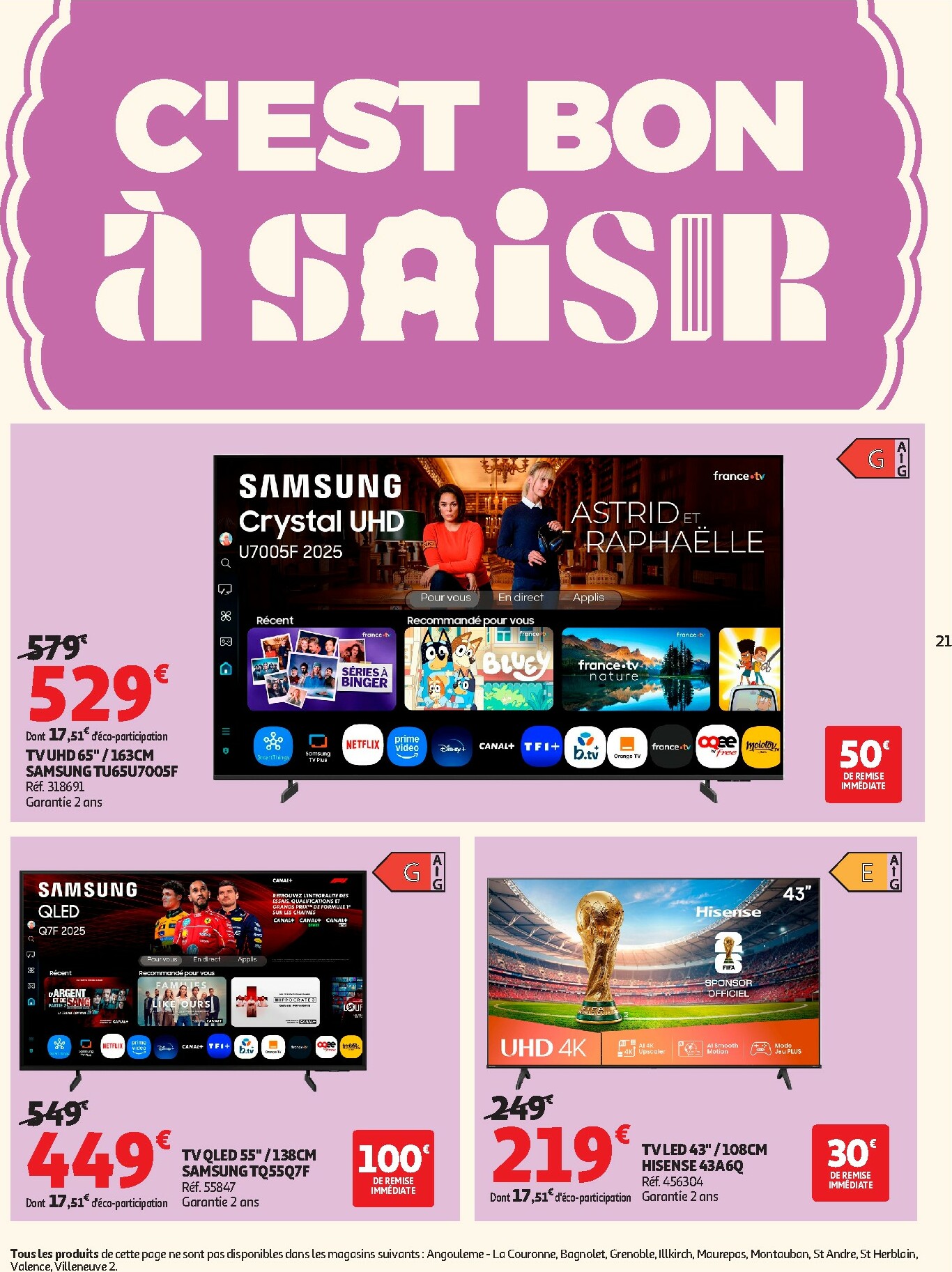 auchan - Catalogue Auchan - Soldes : jusqu'à -70% ! valable du 07/01 au 03/02 - page: 21