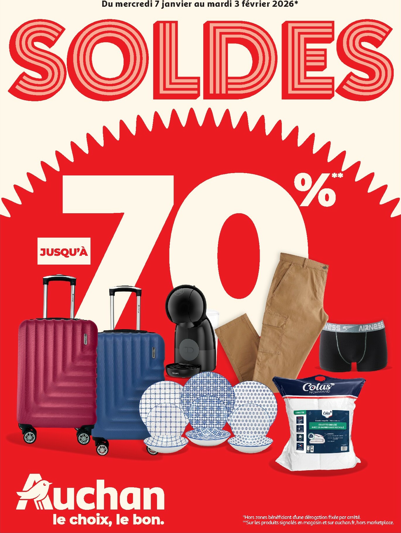 auchan - Catalogue Auchan - Soldes : jusqu'à -70% ! valable du 07/01 au 03/02