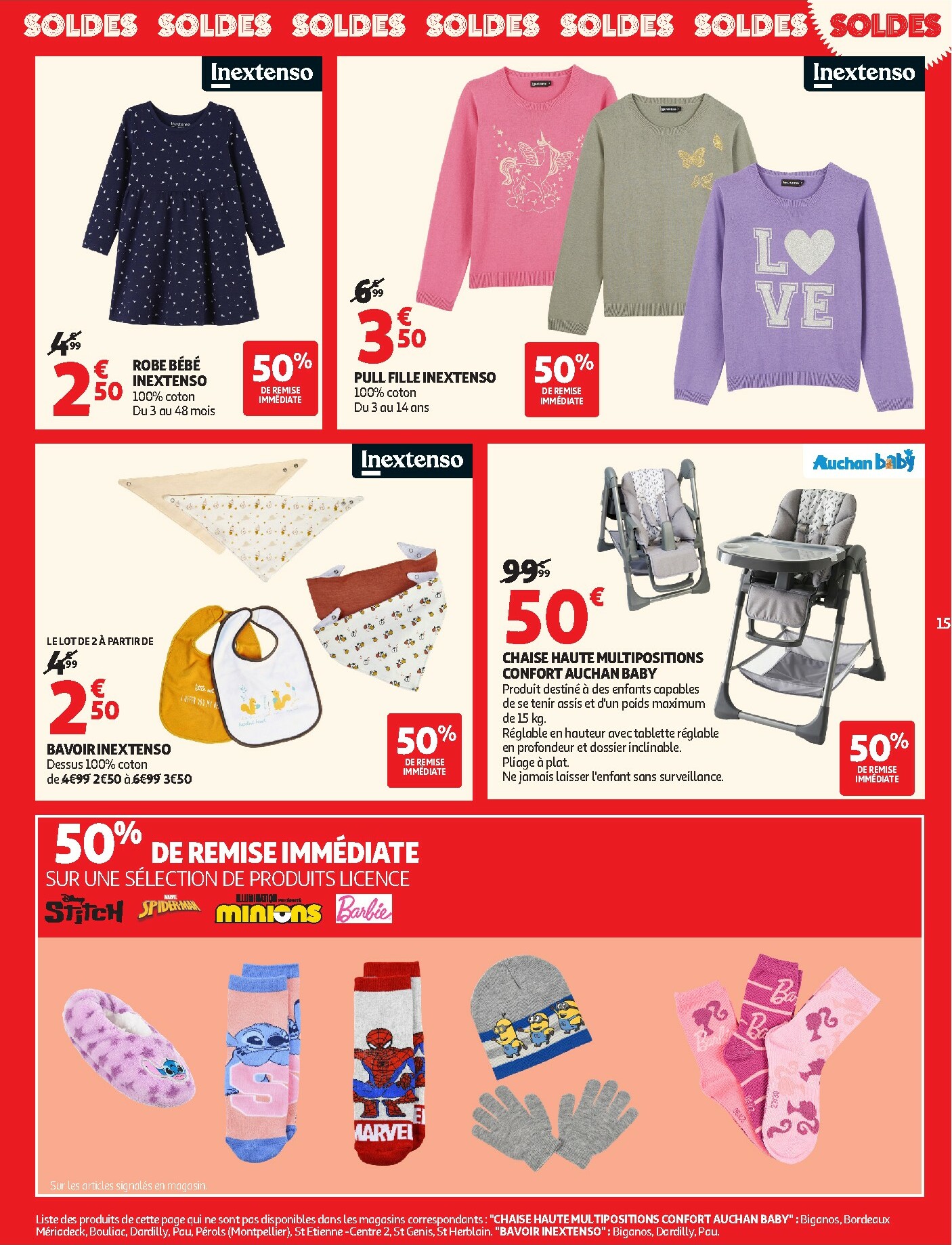 auchan - Catalogue Auchan - Soldes : jusqu'à -70% ! valable du 07/01 au 03/02 - page: 15