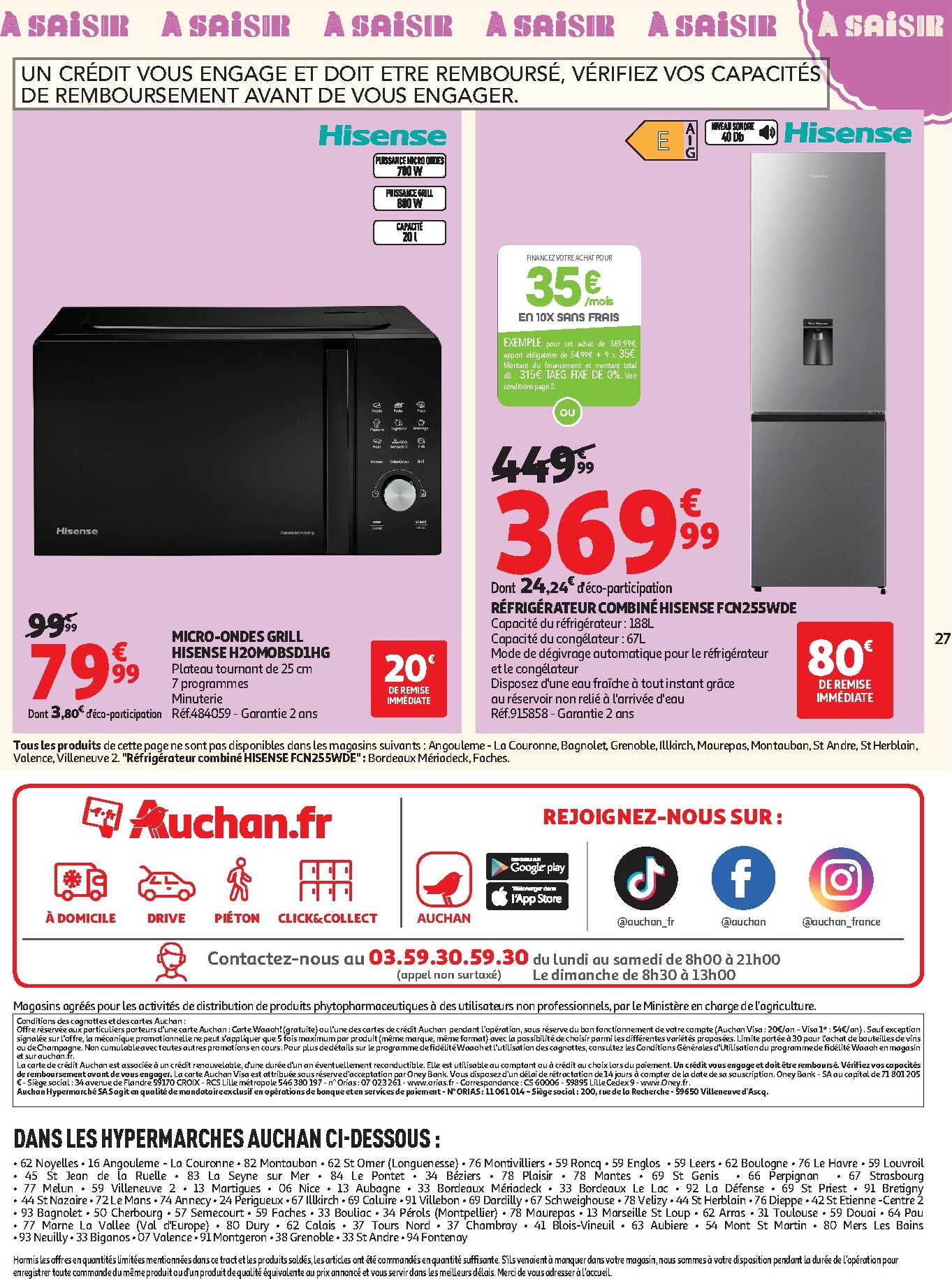 auchan - Catalogue Auchan - Soldes : jusqu'à -70% ! valable du 07/01 au 03/02 - page: 27