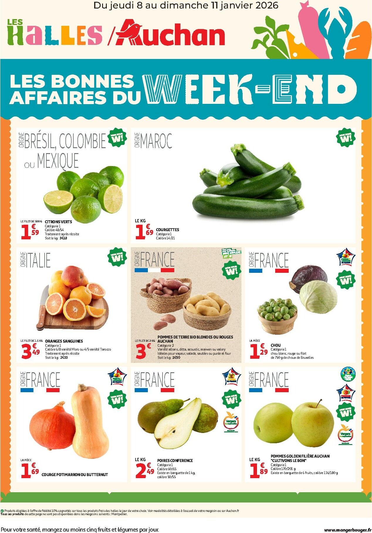 auchan - Catalogue Auchan - Les bons plans du week-end dans votre hyper valable du 08/01 au 11/01
