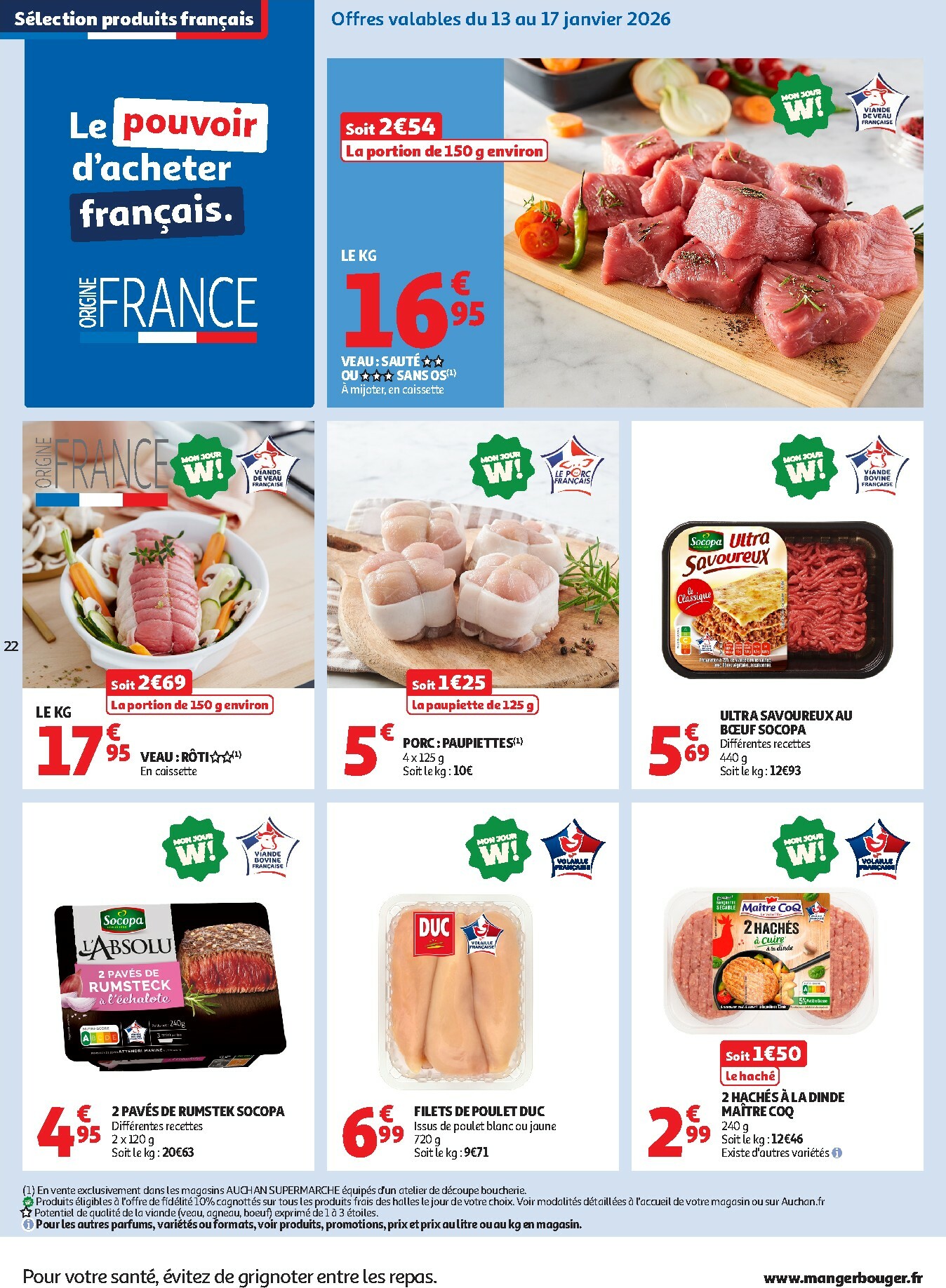 auchan - Catalogue Auchan Supermarché - Petits prix savoureux valable du 13/01 au 24/01 - page: 22