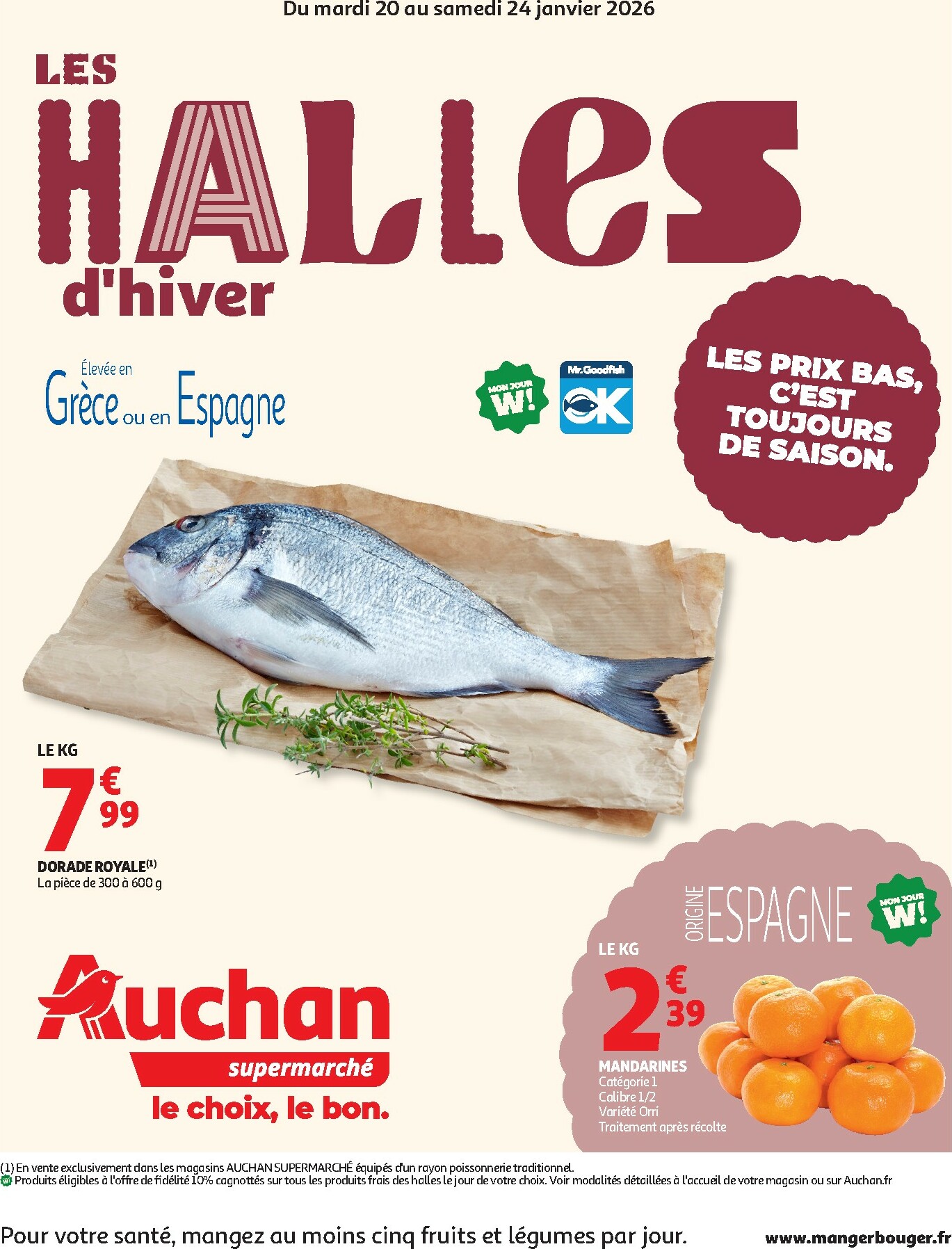 auchan - Catalogue Auchan Supermarché - Crêpes, produits frais valable du 20/01 au 24/01