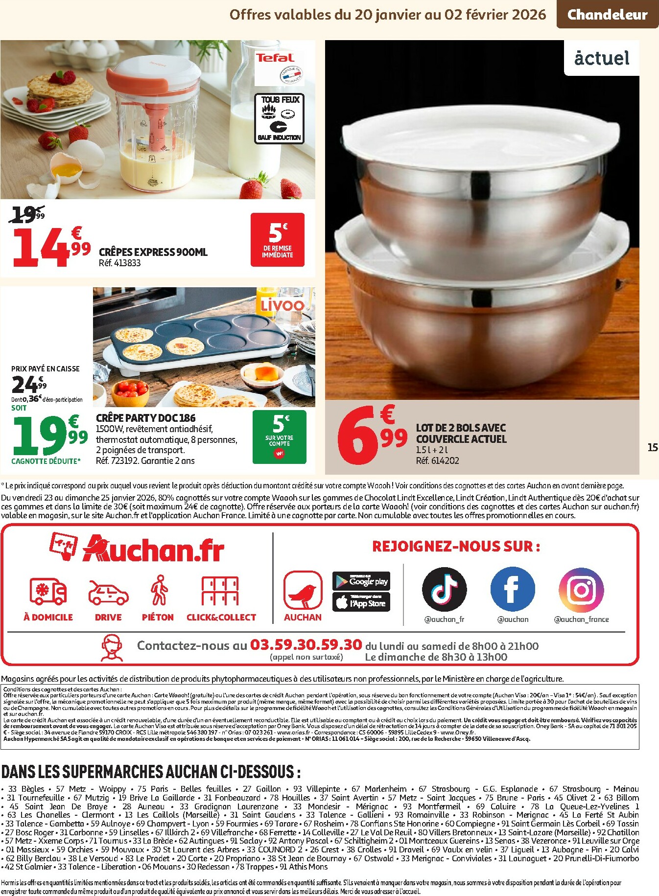 auchan - Catalogue Auchan Supermarché - Crêpes, produits frais valable du 20/01 au 24/01 - page: 15