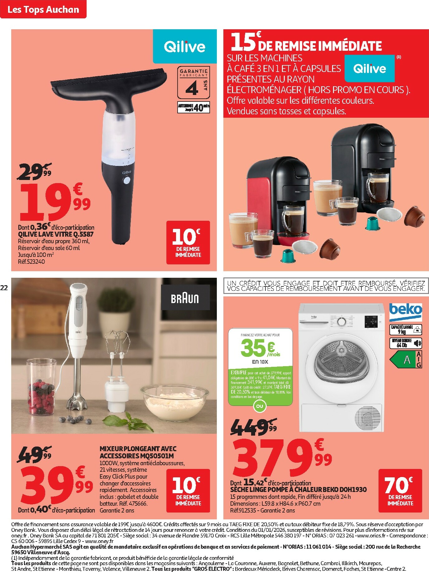auchan - Catalogue Auchan - Tops produits, top prix valable du 27/01 au 08/02 - page: 22