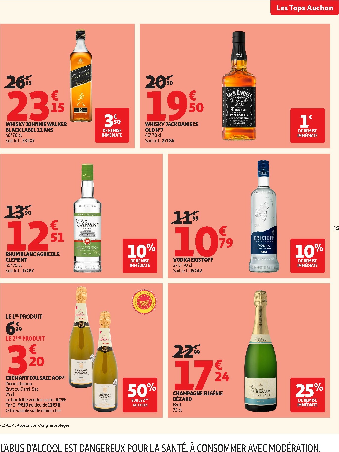 auchan - Catalogue Auchan - Tops produits, top prix valable du 27/01 au 08/02 - page: 15