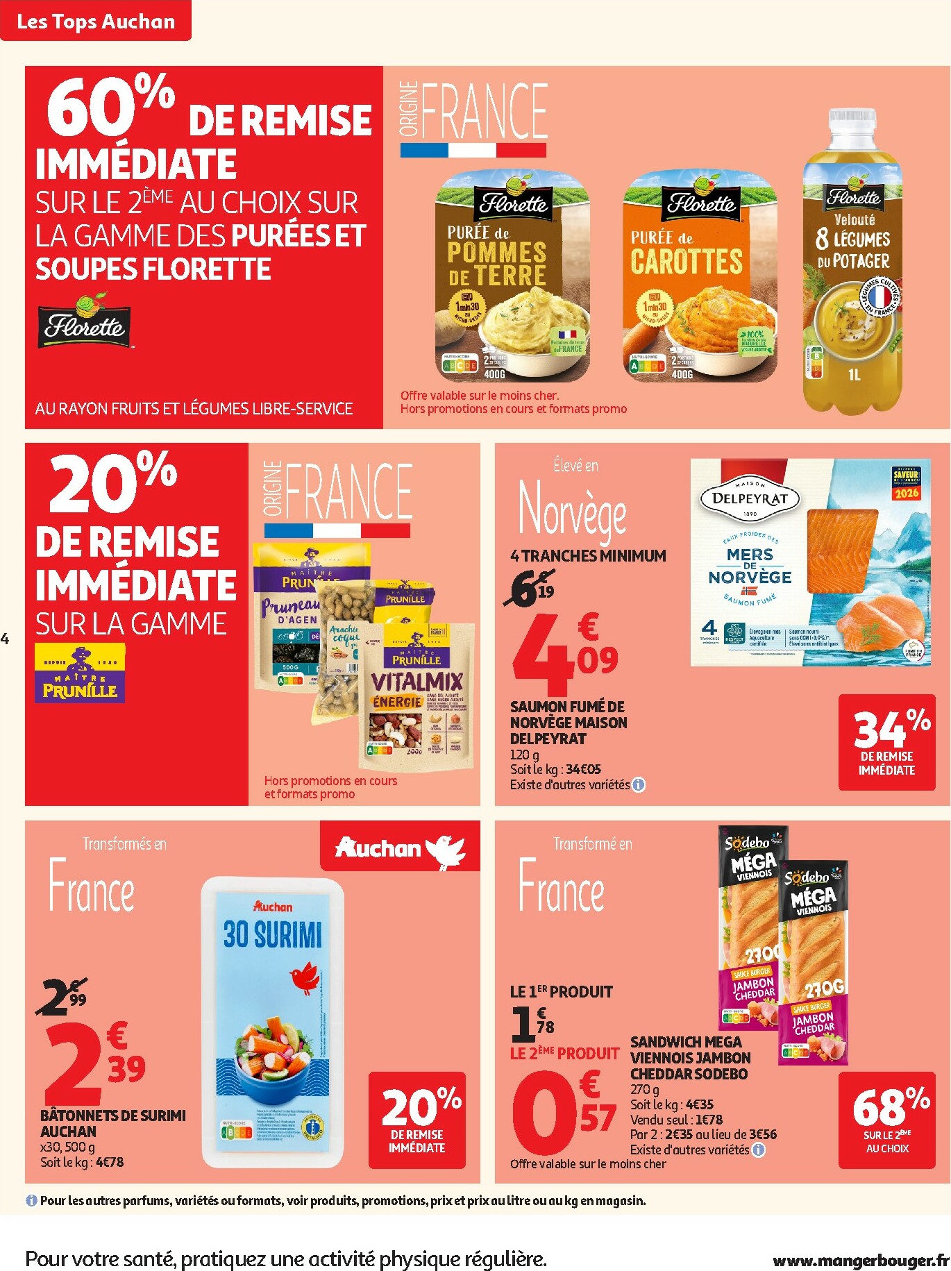 auchan - Catalogue Auchan - Tops produits, top prix valable du 27/01 au 08/02 - page: 4